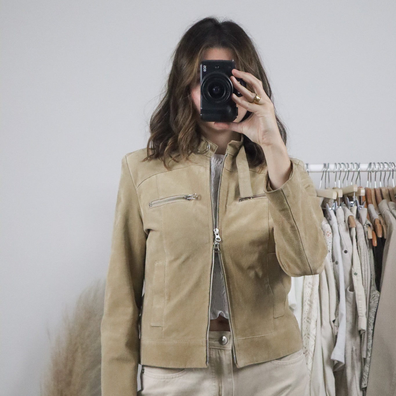 Vintage x Suede Double Zipper Jacket (XS/S)
