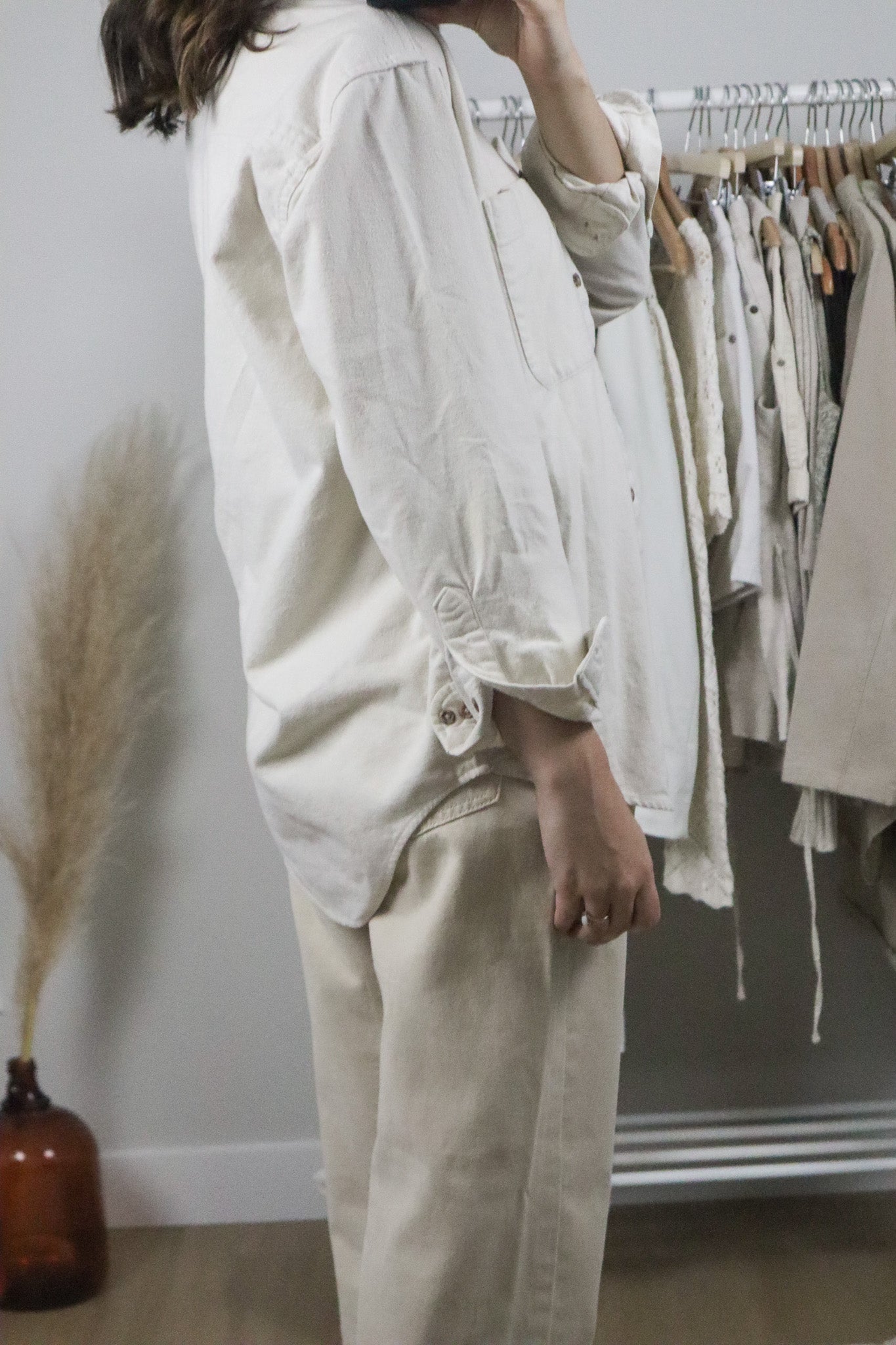 Made in the USA x Vintage x Lands' End Cotton Button Up (S/M)