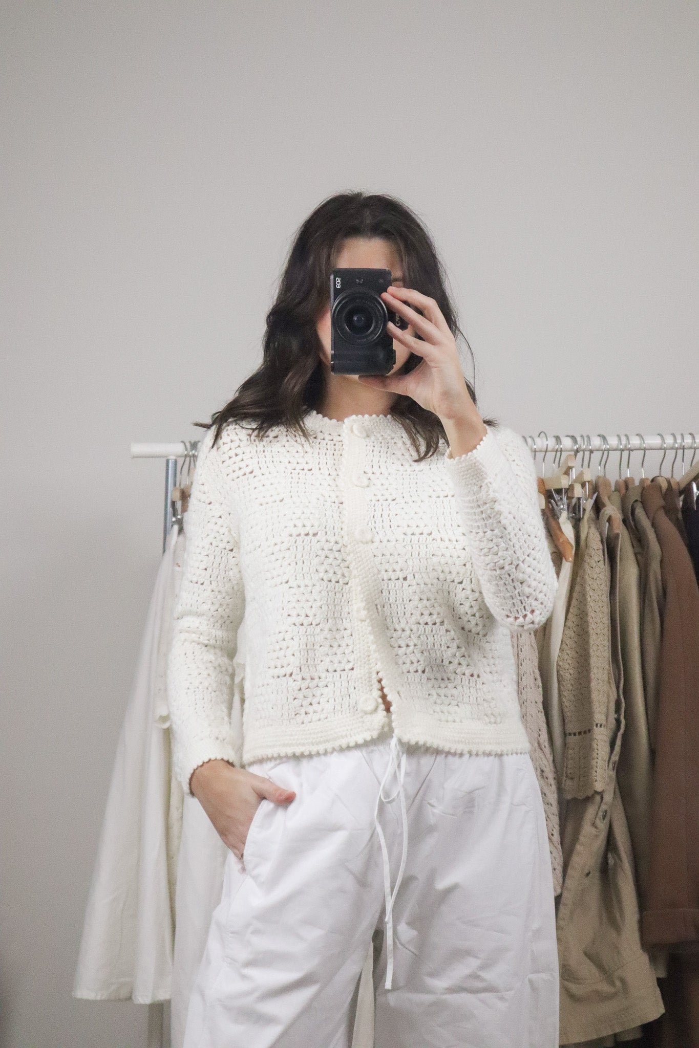 Vintage x Hand Knit Cropped Cardigan/Jacket (S)