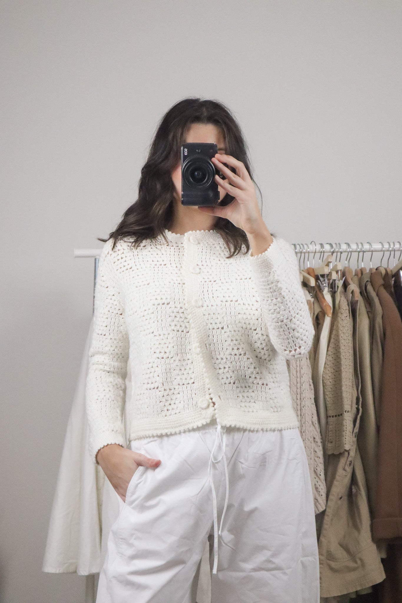 Vintage x Hand Knit Cropped Cardigan/Jacket (S)