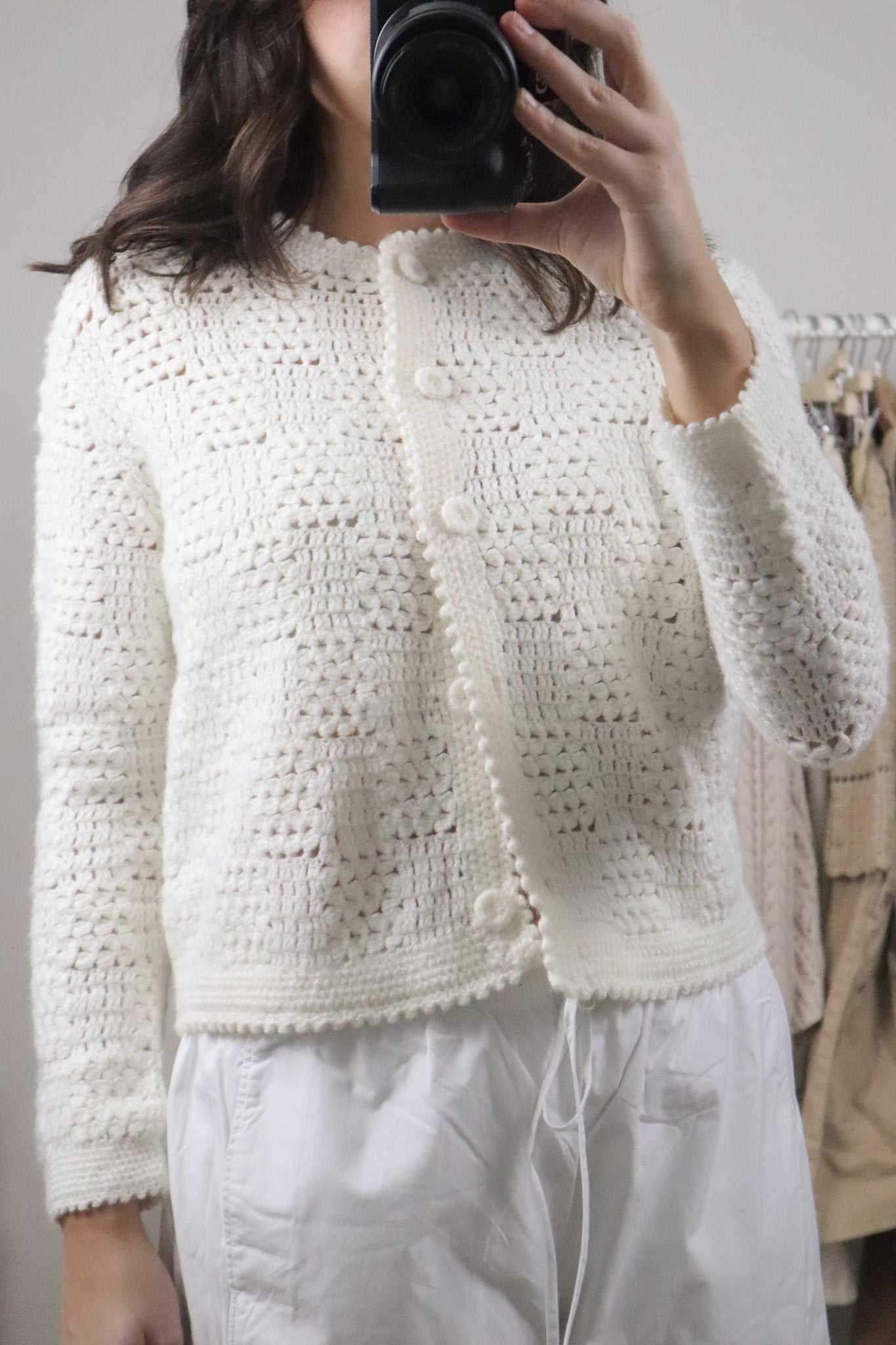 Vintage x Hand Knit Cropped Cardigan/Jacket (S)