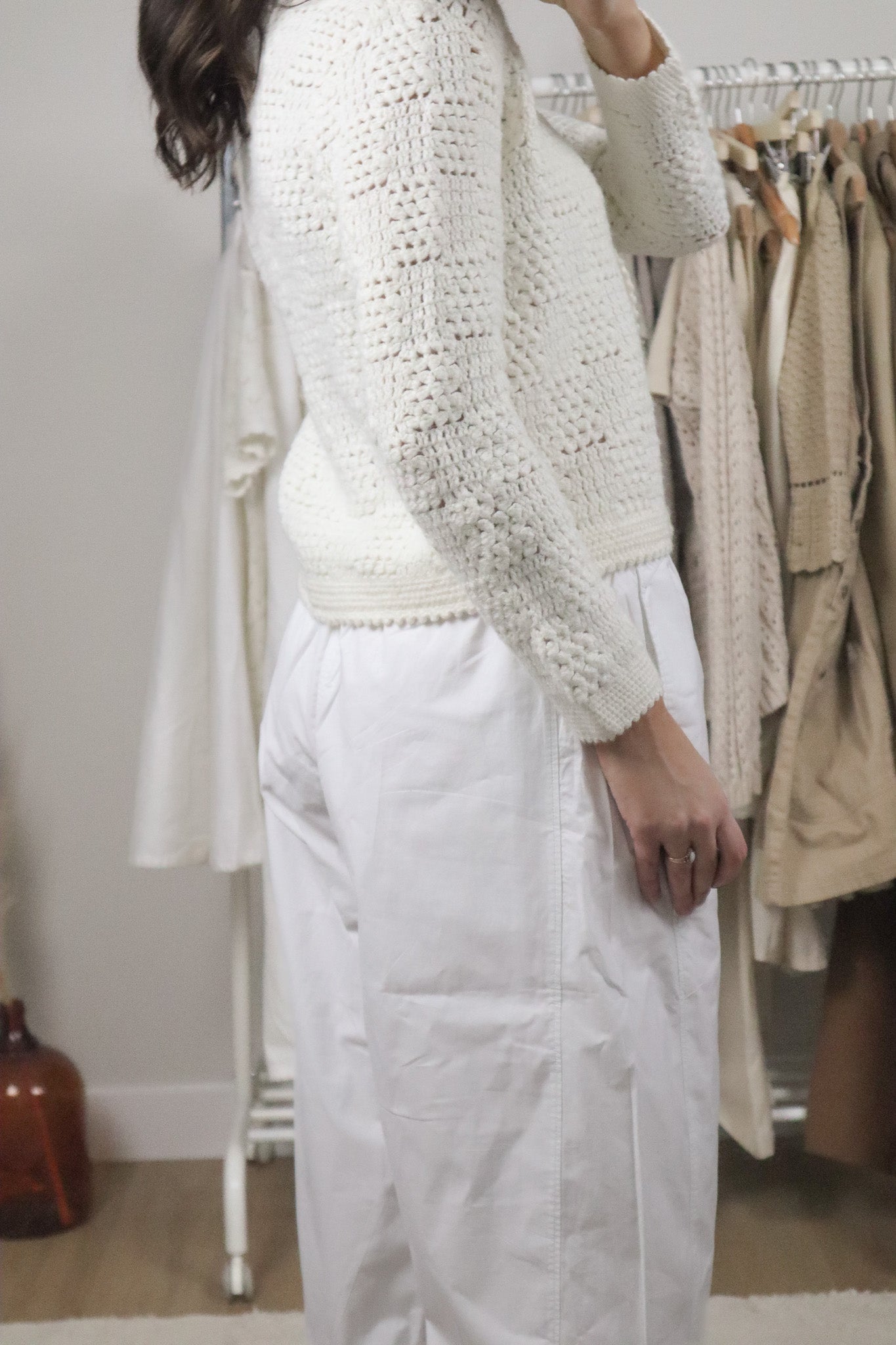 Vintage x Hand Knit Cropped Cardigan/Jacket (S)