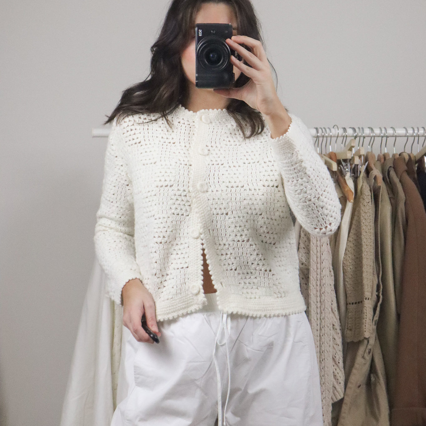 Vintage x Hand Knit Cropped Cardigan/Jacket (S)