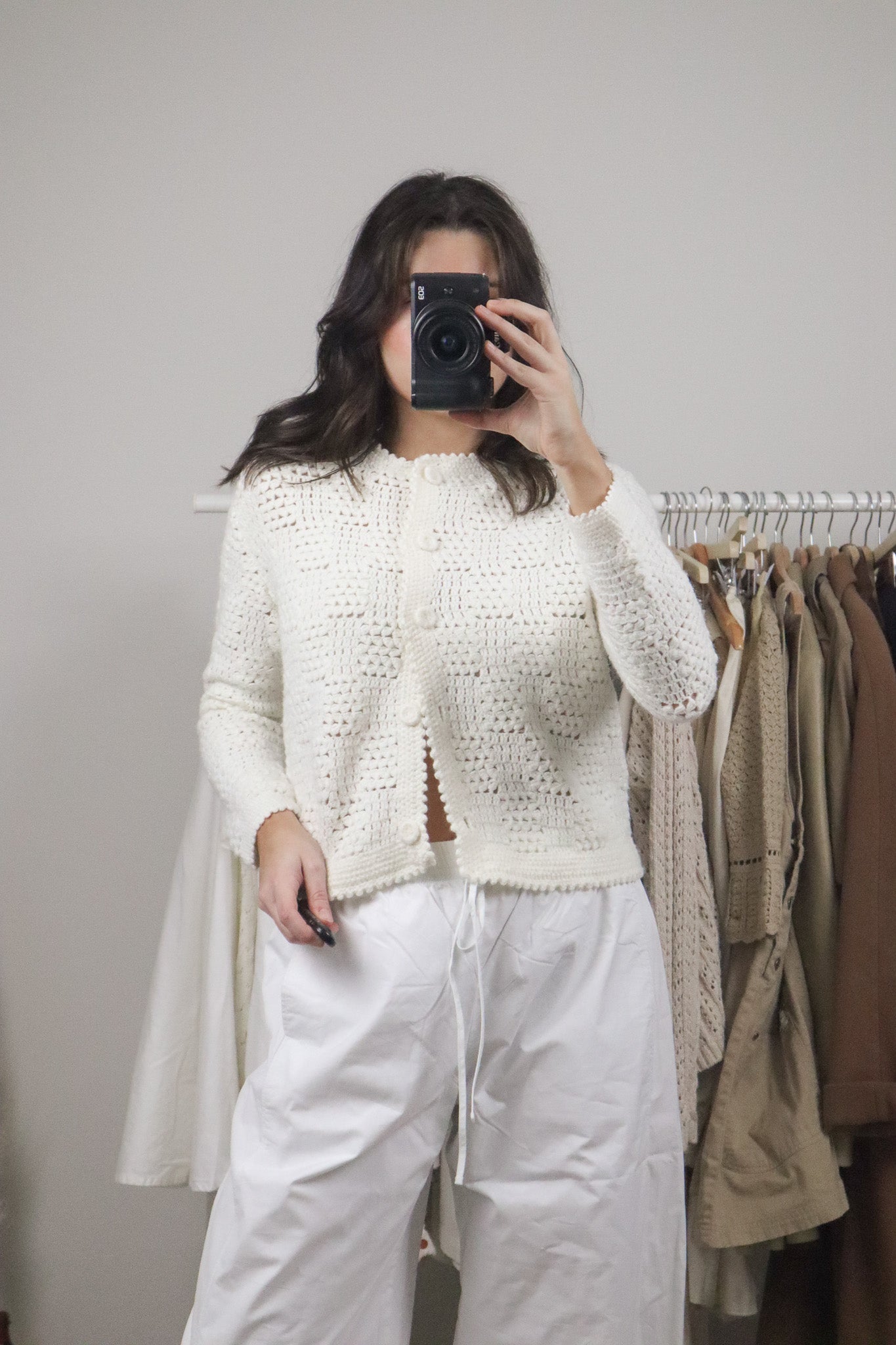 Vintage x Hand Knit Cropped Cardigan/Jacket (S)