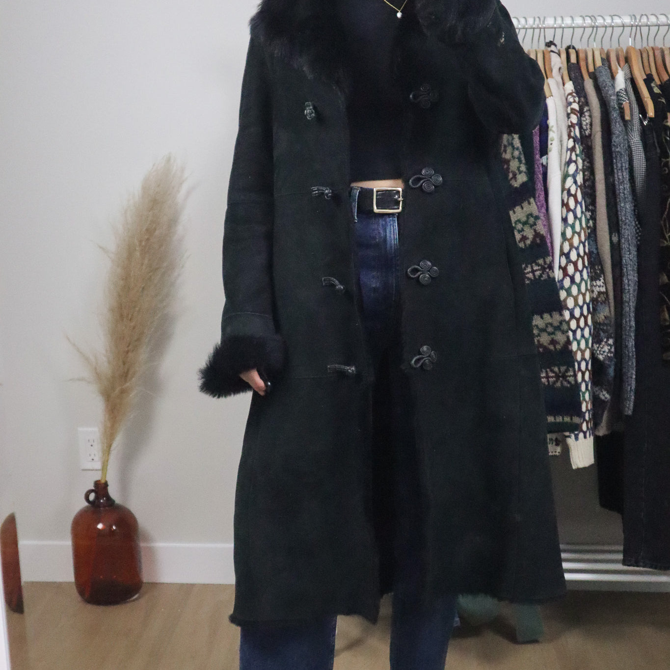Vintage x Danier x Shearling Suede Coat (XS/S)