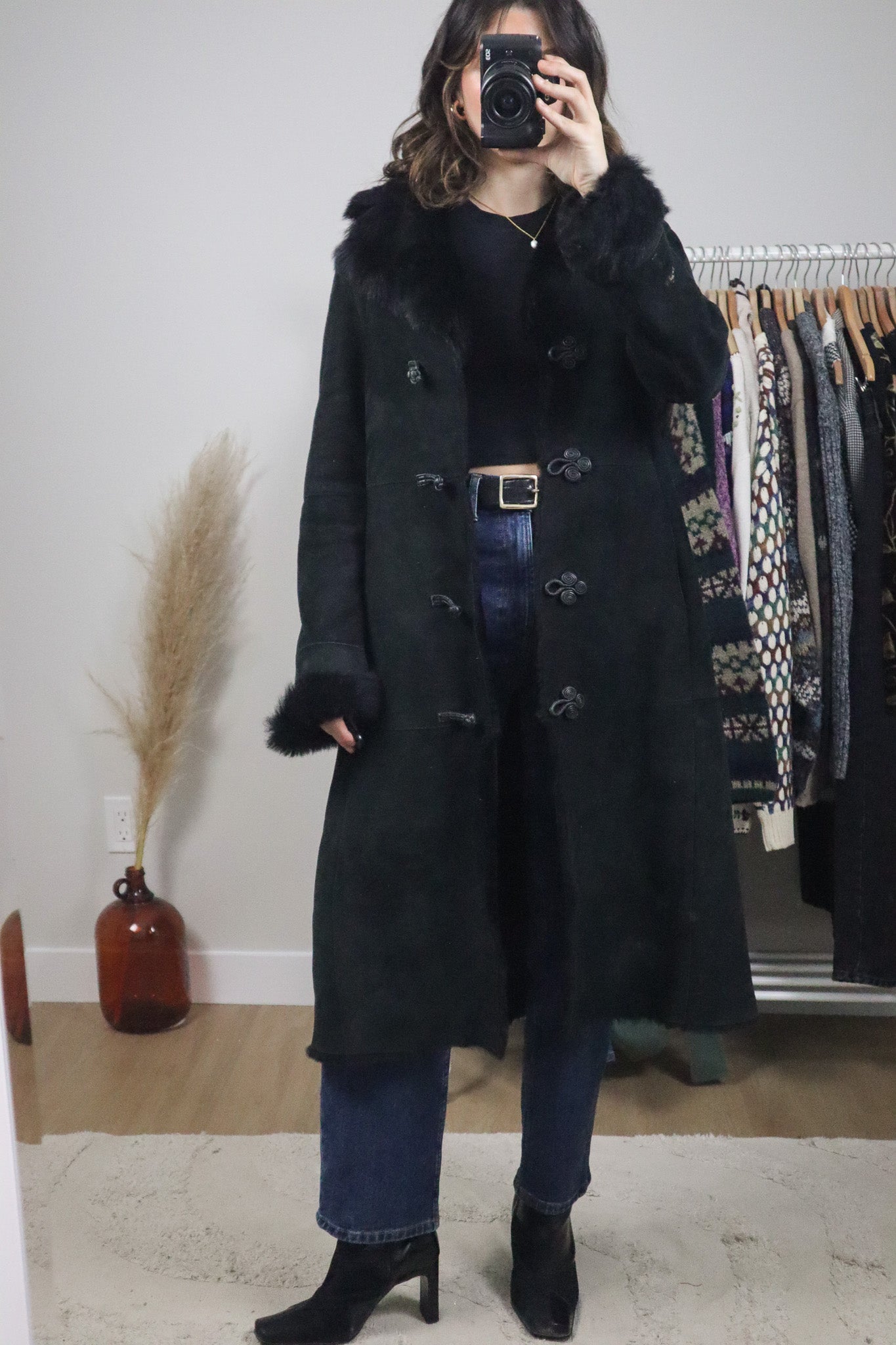 Vintage x Danier x Shearling Suede Coat (XS/S)