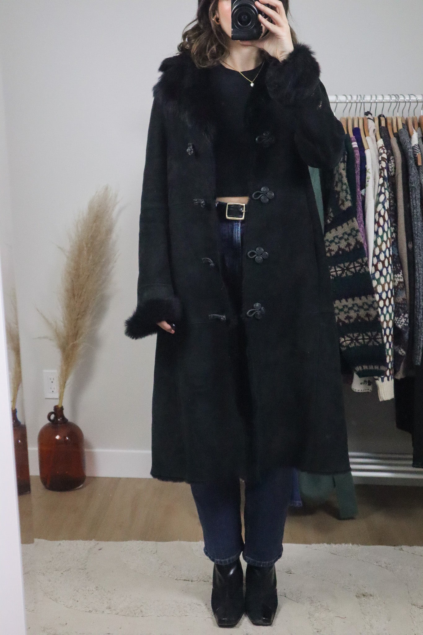 Vintage x Danier x Shearling Suede Coat (XS/S)