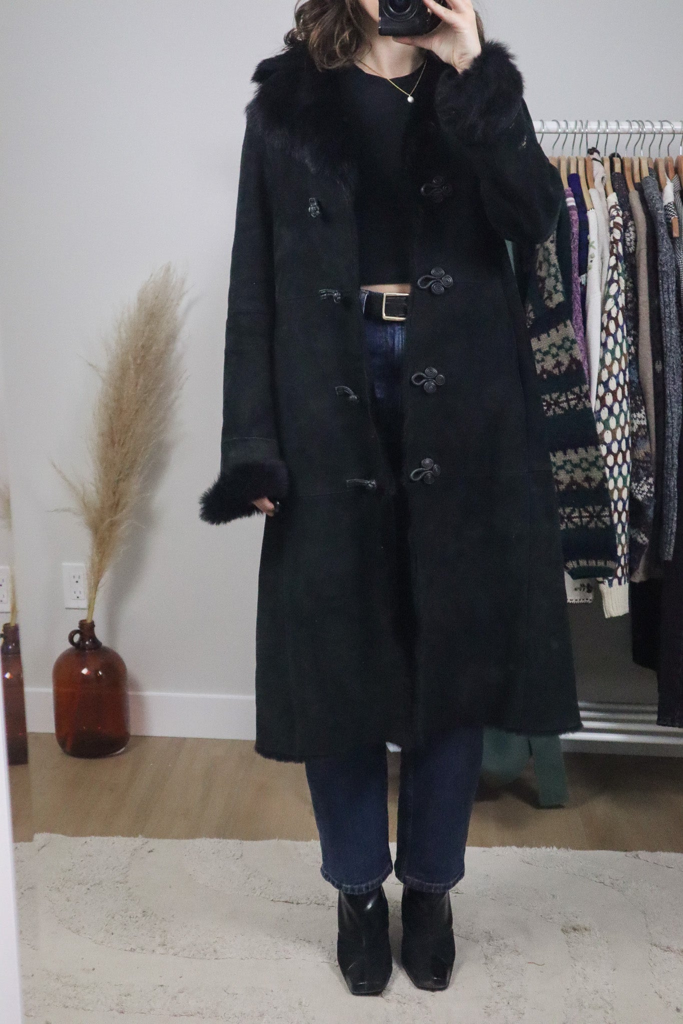 Vintage x Danier x Shearling Suede Coat (XS/S)