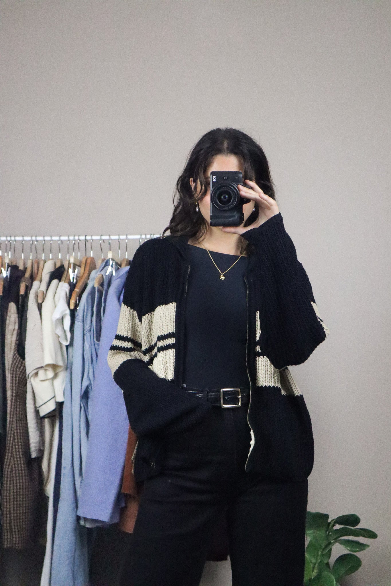 Vintage x Striped Zip Up Knit (M)