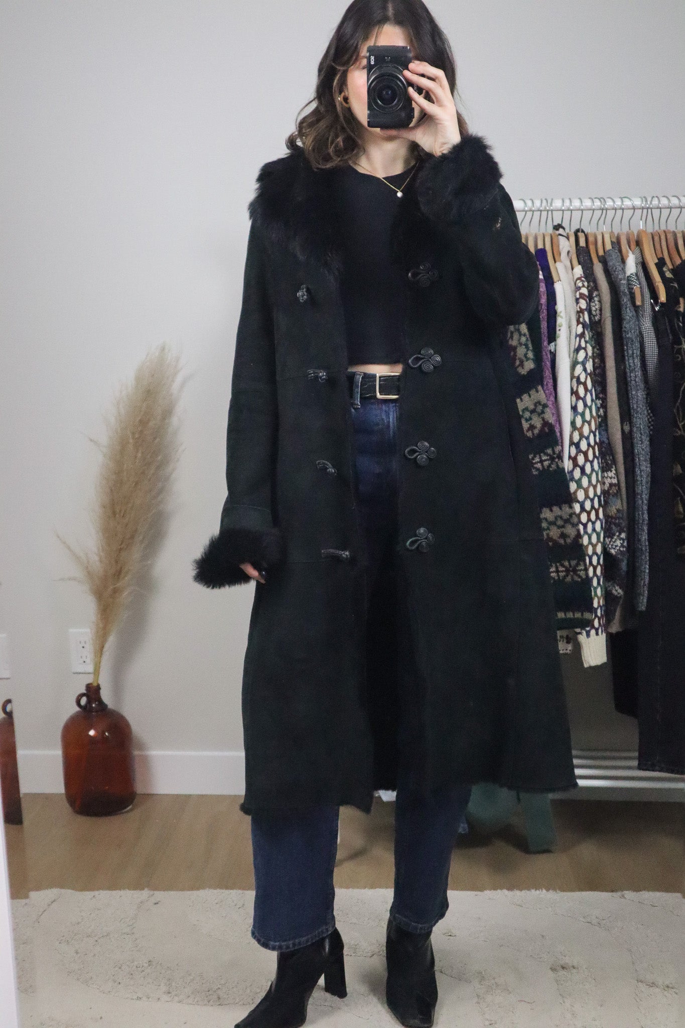 Vintage x Danier x Shearling Suede Coat (XS/S)