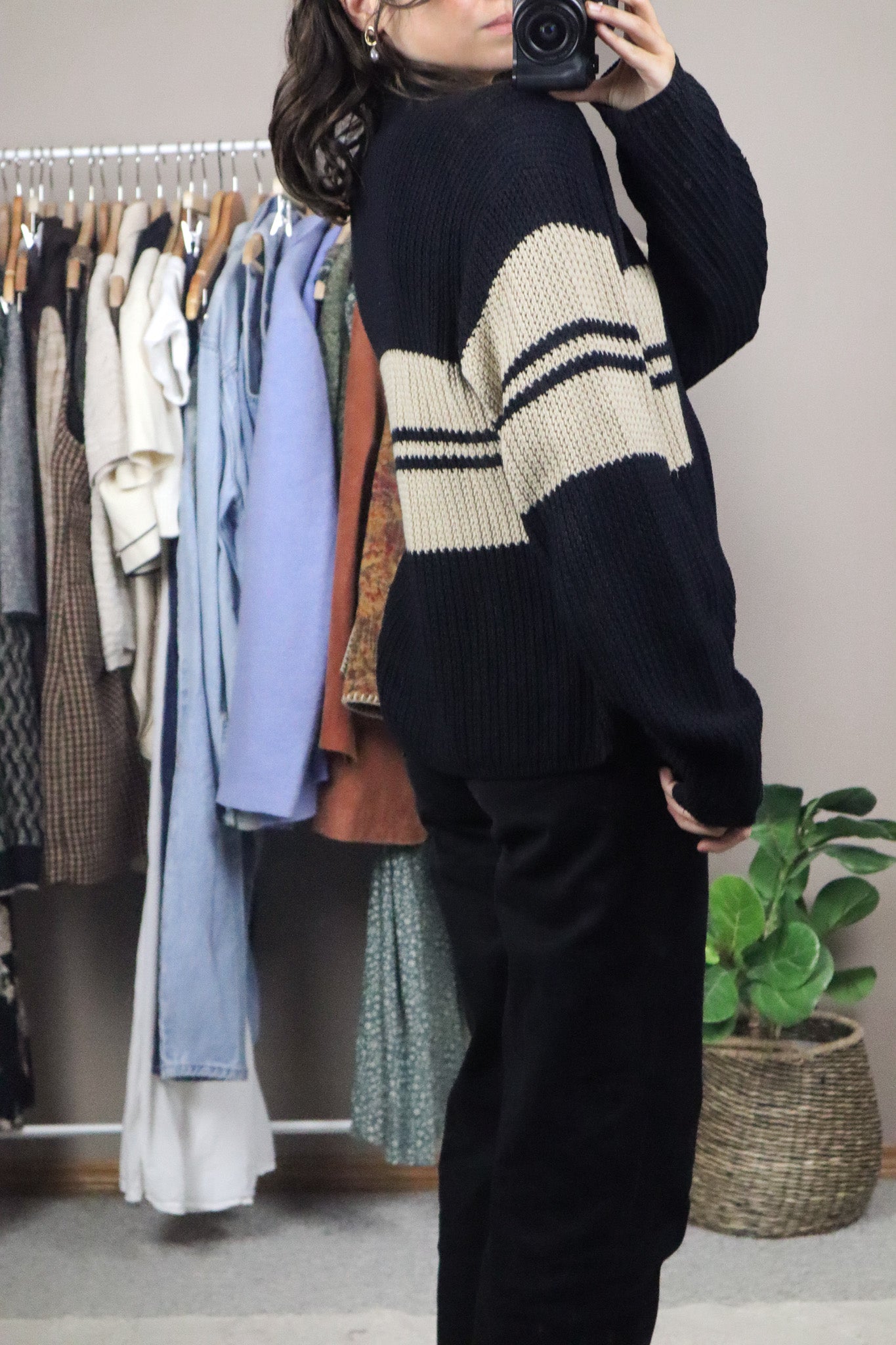 Vintage x Striped Zip Up Knit (M)