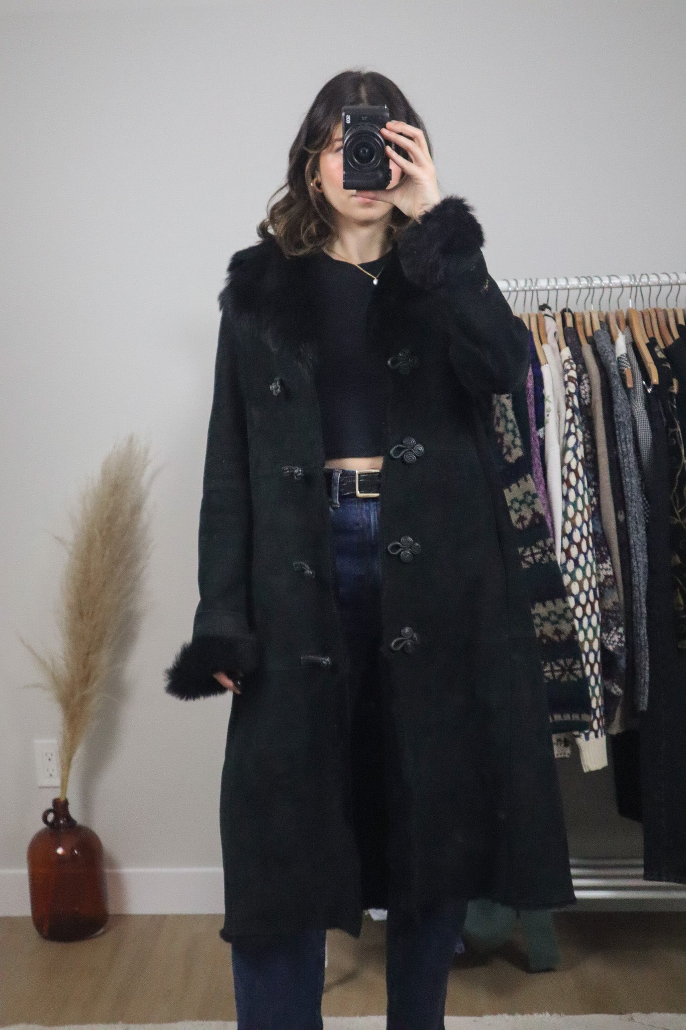 Vintage x Danier x Shearling Suede Coat (XS/S)