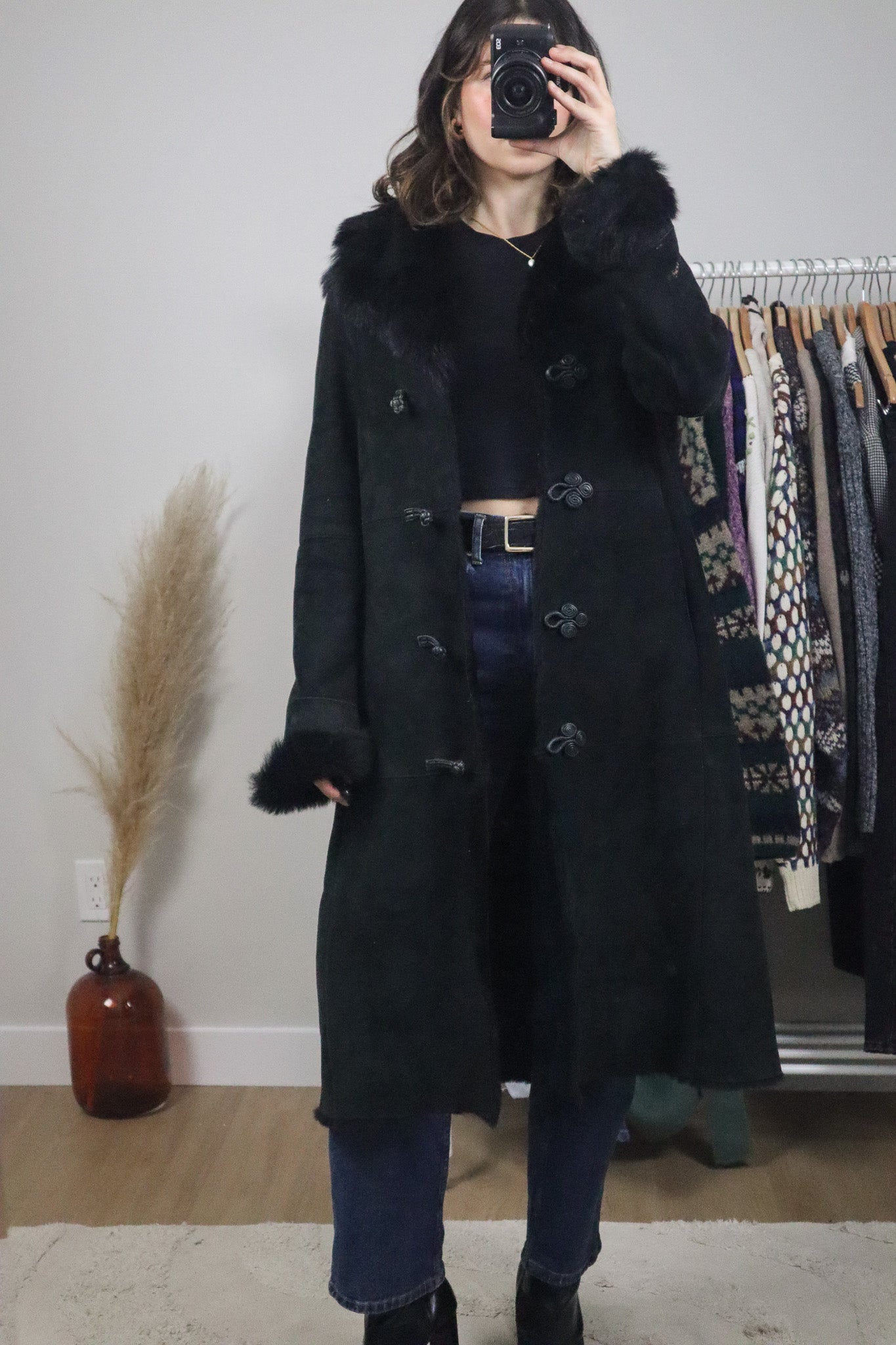 Vintage x Danier x Shearling Suede Coat (XS/S)