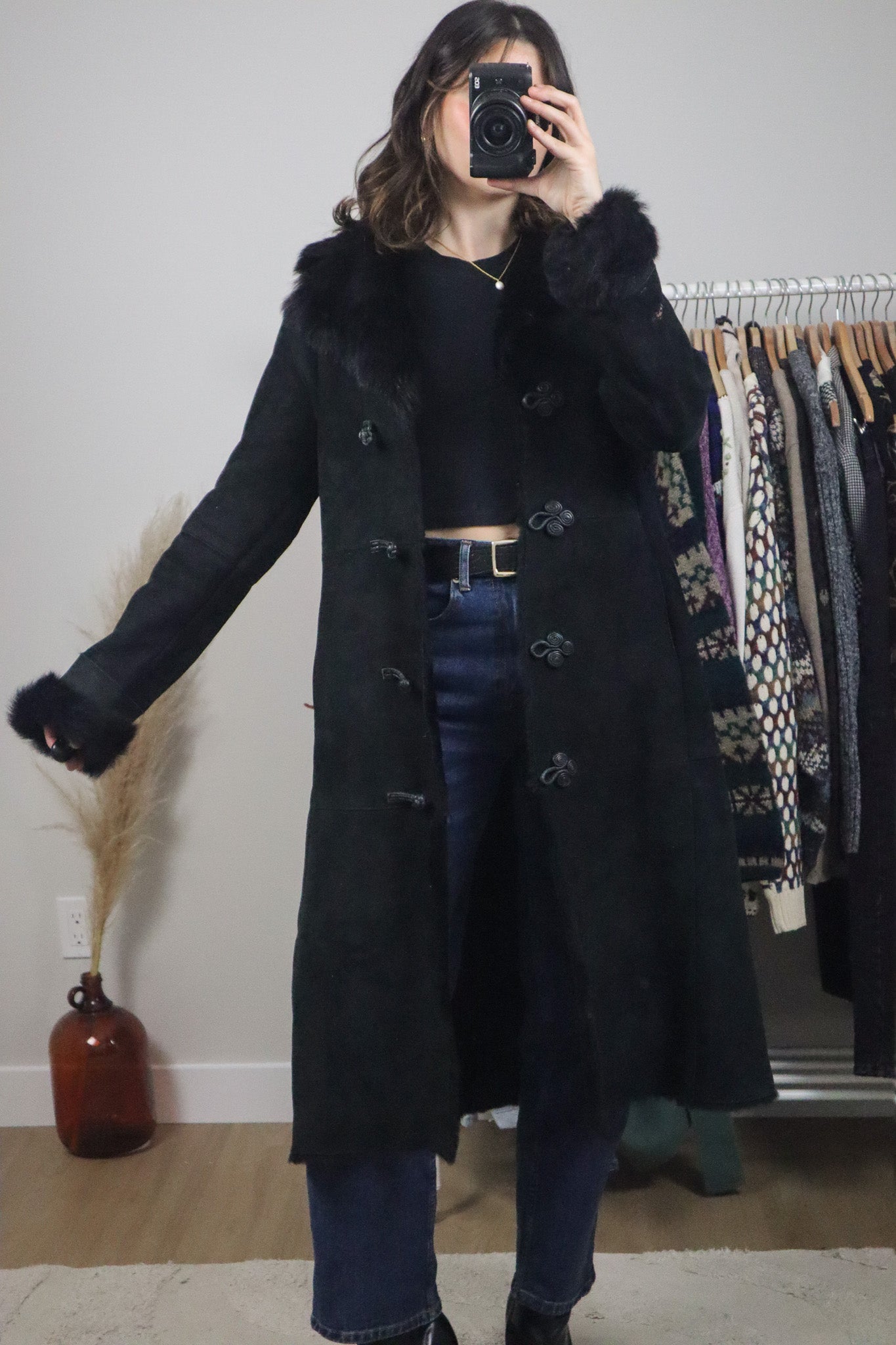 Vintage x Danier x Shearling Suede Coat (XS/S)