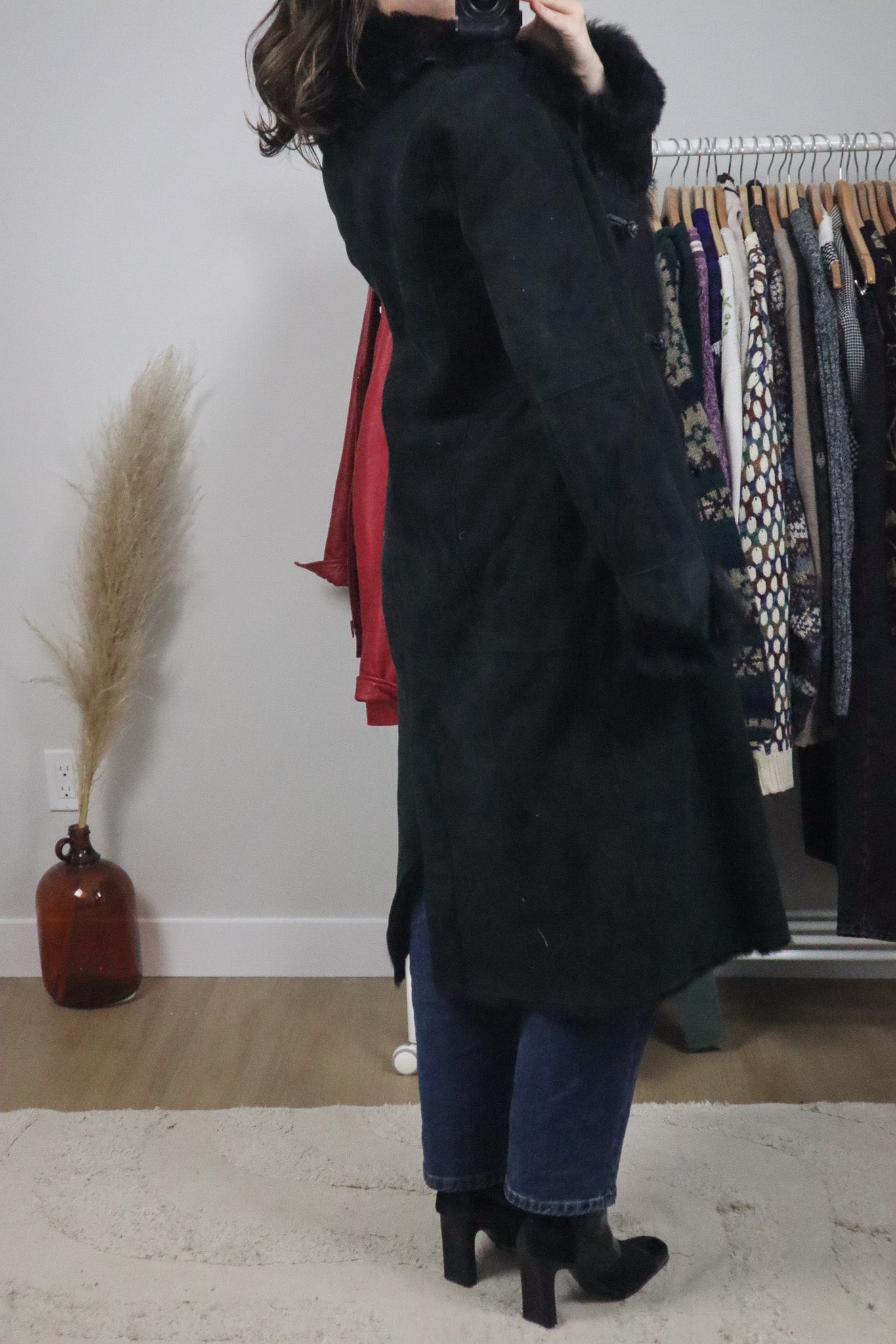 Vintage x Danier x Shearling Suede Coat (XS/S)