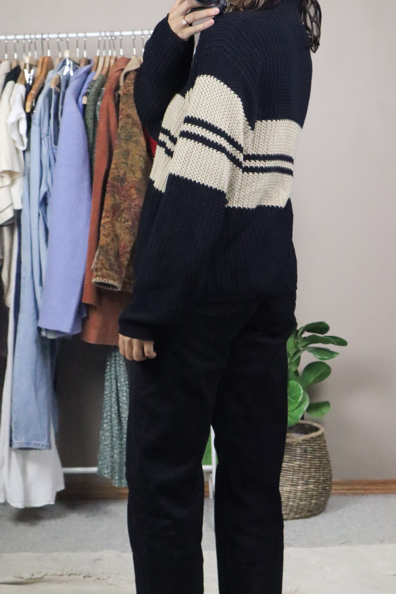 Vintage x Striped Zip Up Knit (M)