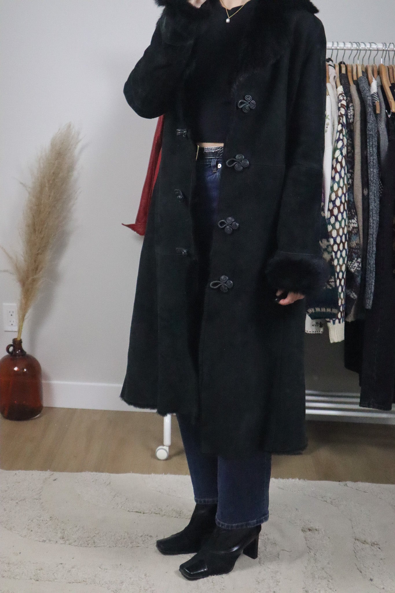 Vintage x Danier x Shearling Suede Coat (XS/S)