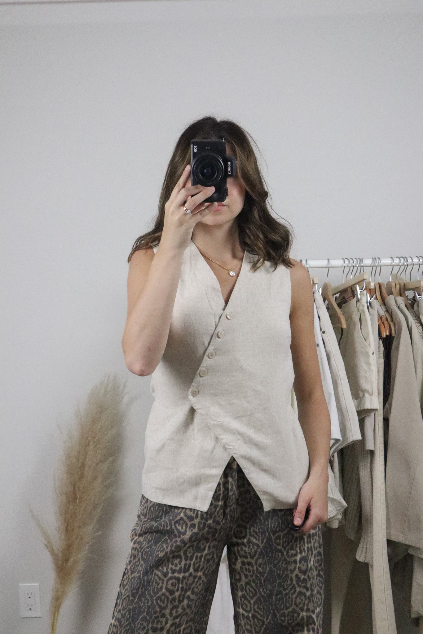 NWT x A&F x Linen Blend Tie Vest (XS/S)