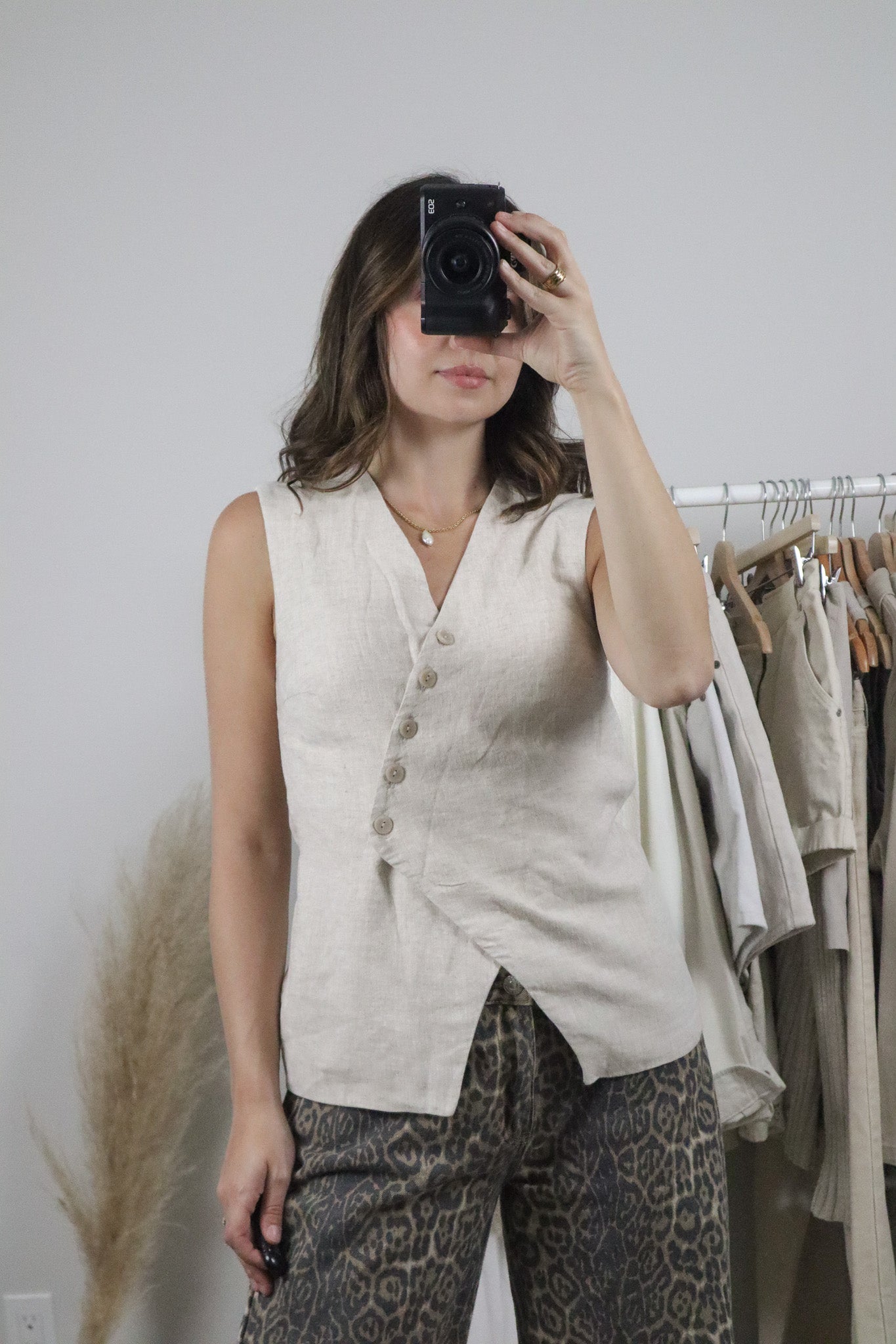 NWT x A&F x Linen Blend Tie Vest (XS/S)