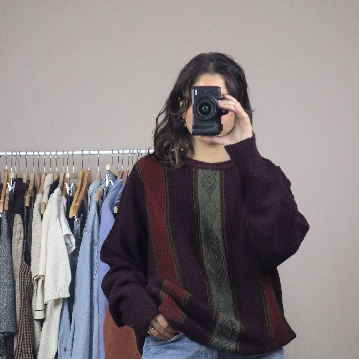 Made in Canada x Vintage x Wool Blend Patterned Knit (XL)