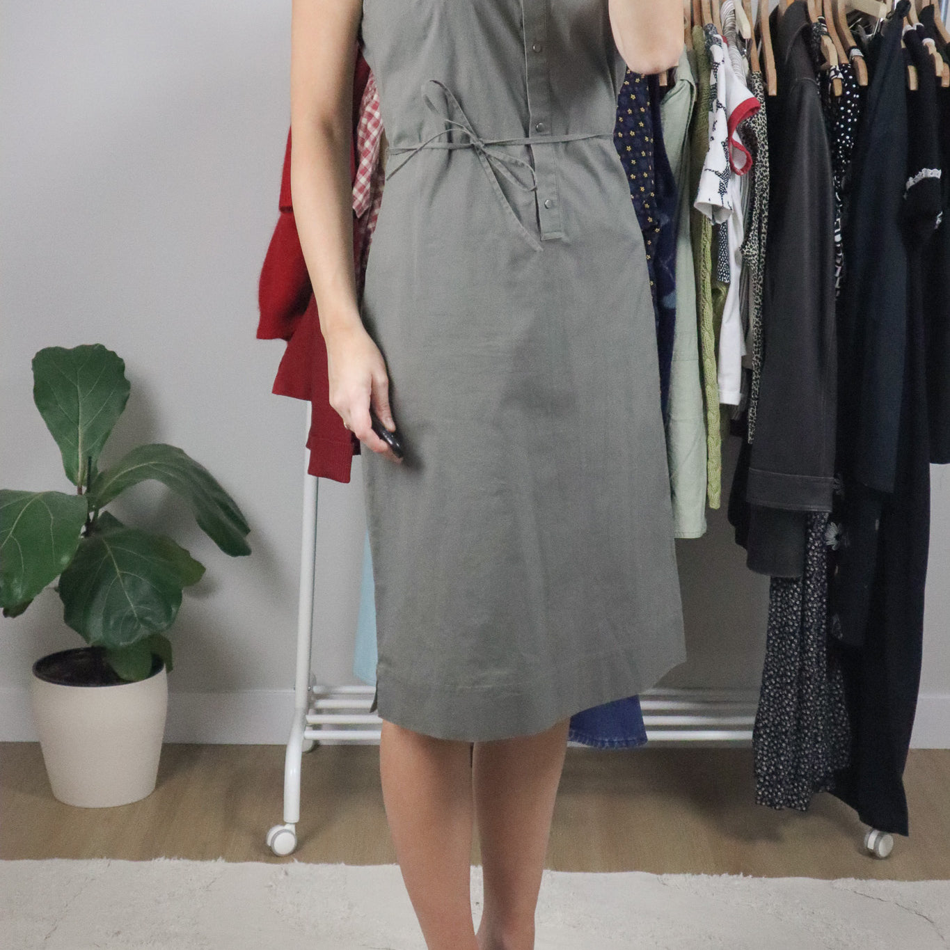Vintage x Tie Midi Dress (4/6)