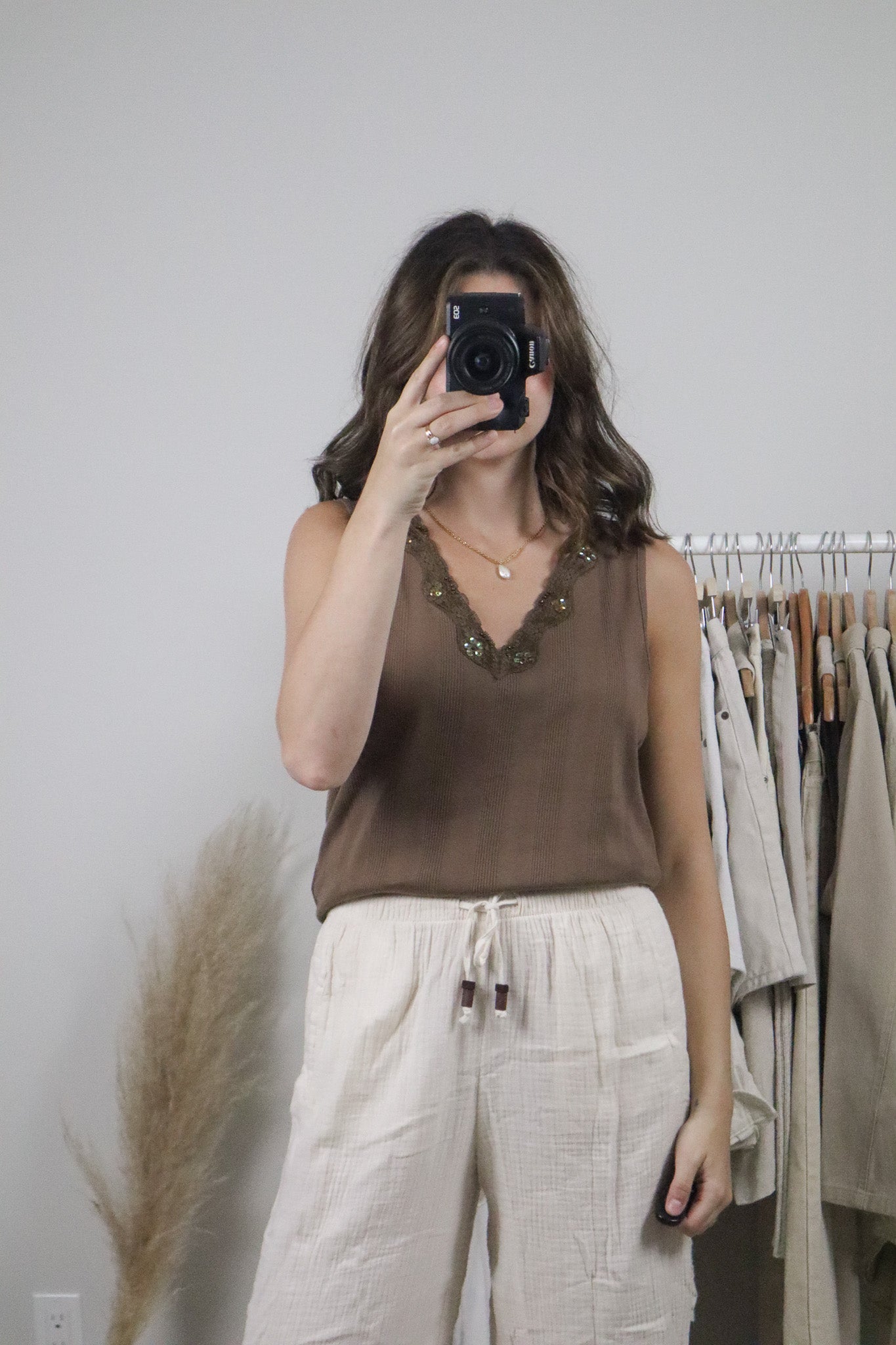 Deadstock x Vintage x Textured Sequin Lace Tank (L/XL)