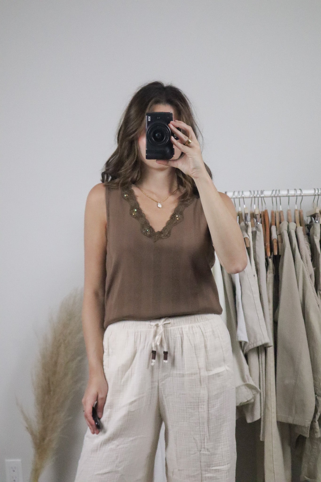 Deadstock x Vintage x Textured Sequin Lace Tank (L/XL)