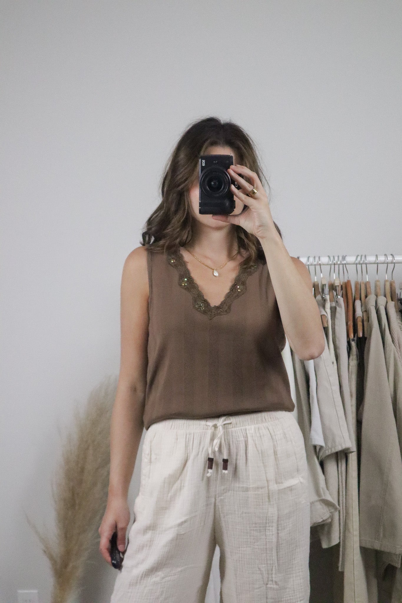 Deadstock x Vintage x Textured Sequin Lace Tank (L/XL)