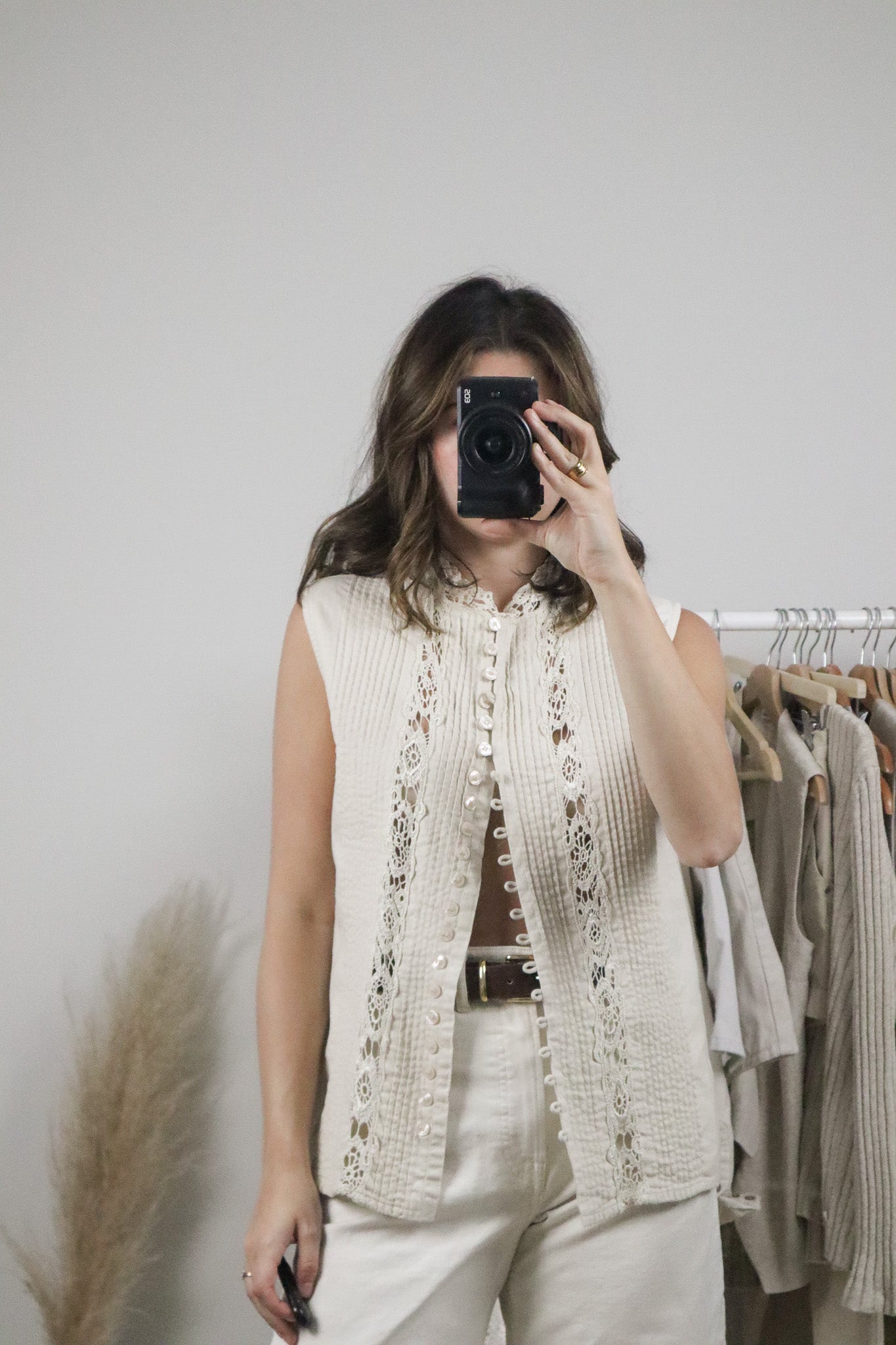 Vintage x Lace Button Tank (M/L)