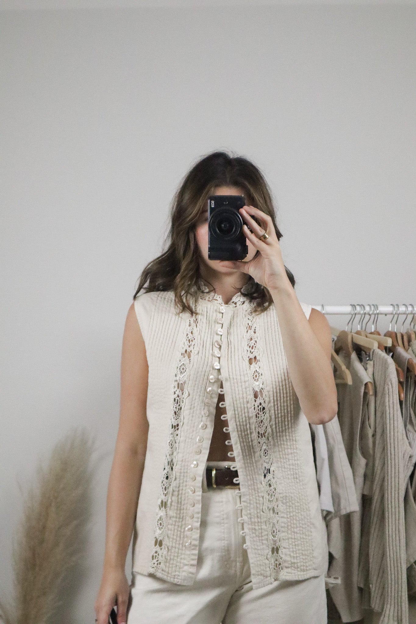 Vintage x Lace Button Tank (M/L)