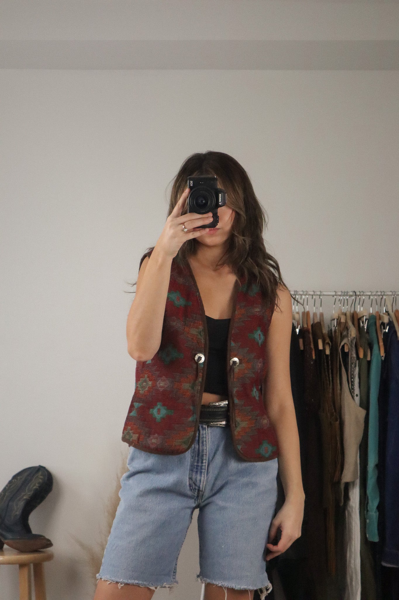 Vintage x Woven Western Vest (S)
