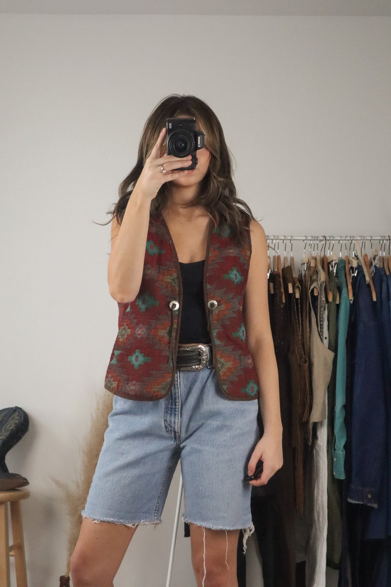 Vintage x Woven Western Vest (S)