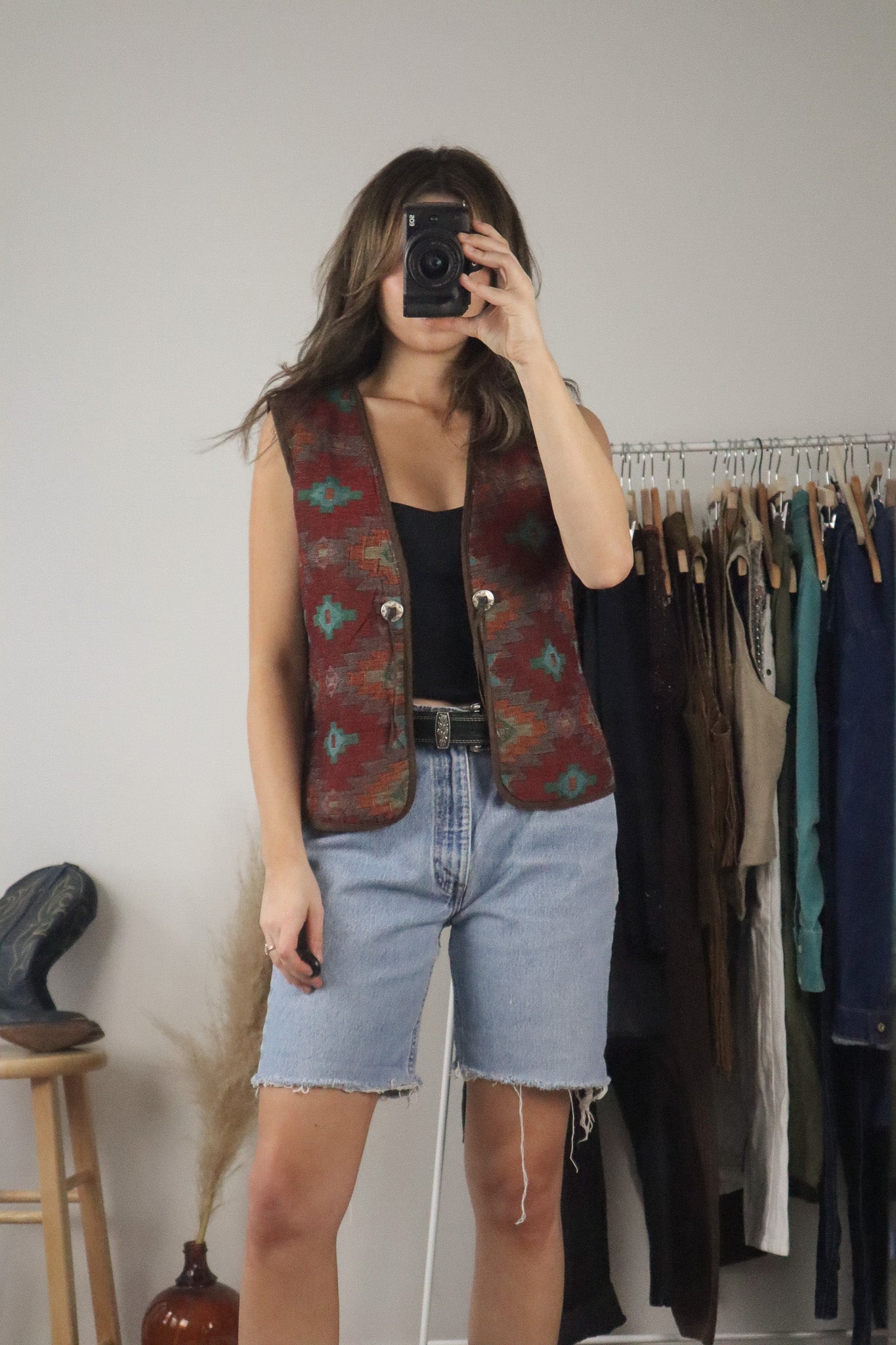 Vintage x Woven Western Vest (S)