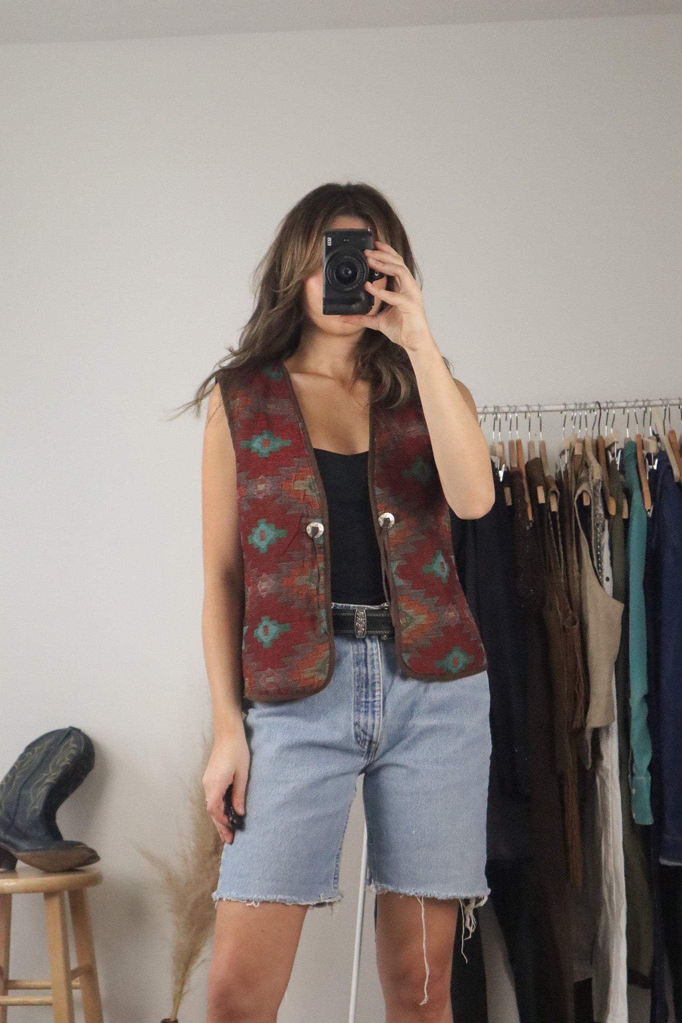 Vintage x Woven Western Vest (S)