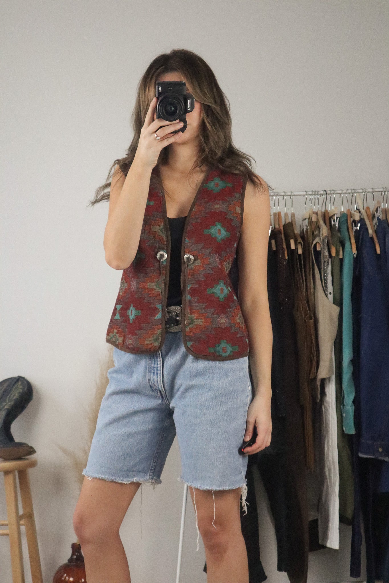 Vintage x Woven Western Vest (S)