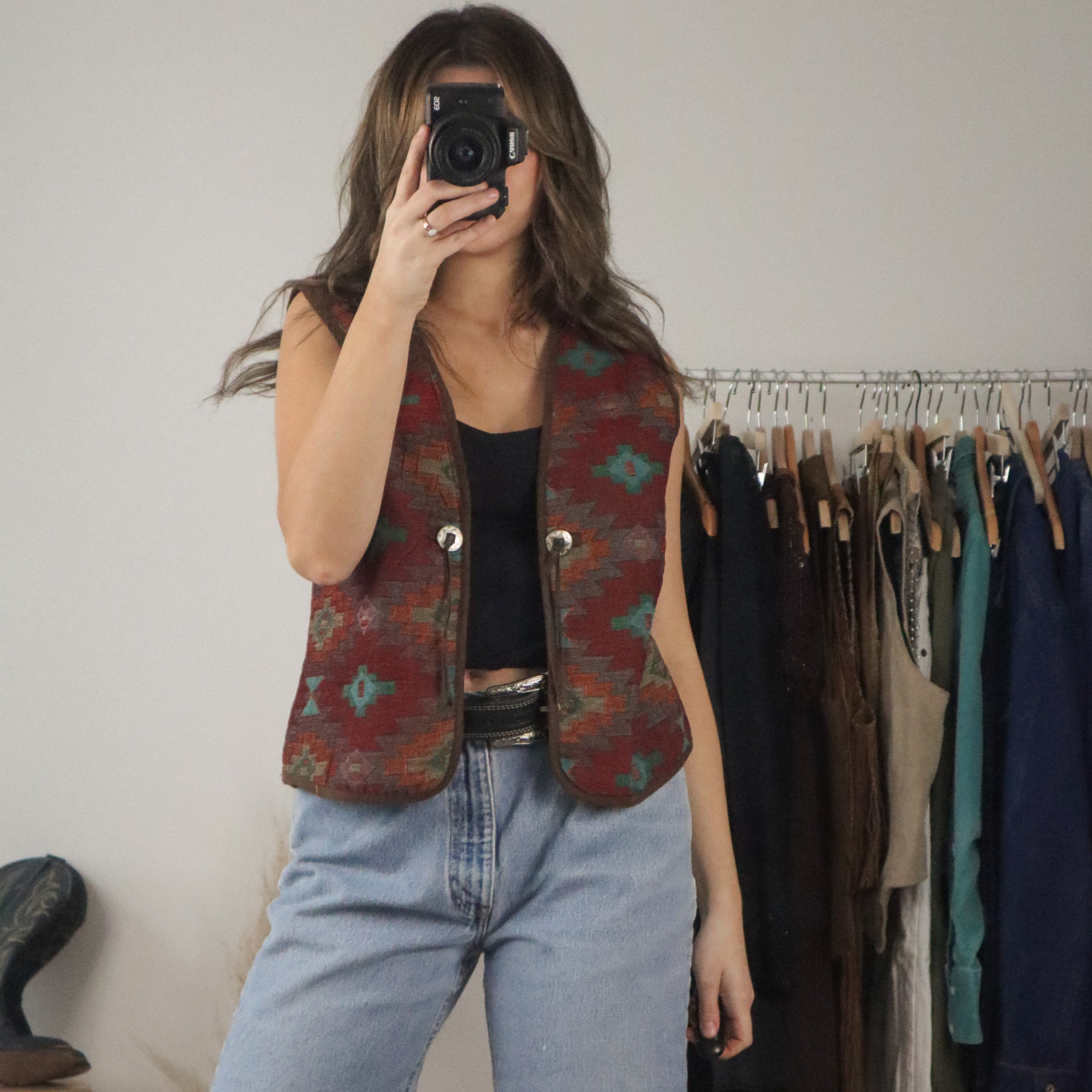 Vintage x Woven Western Vest (S)