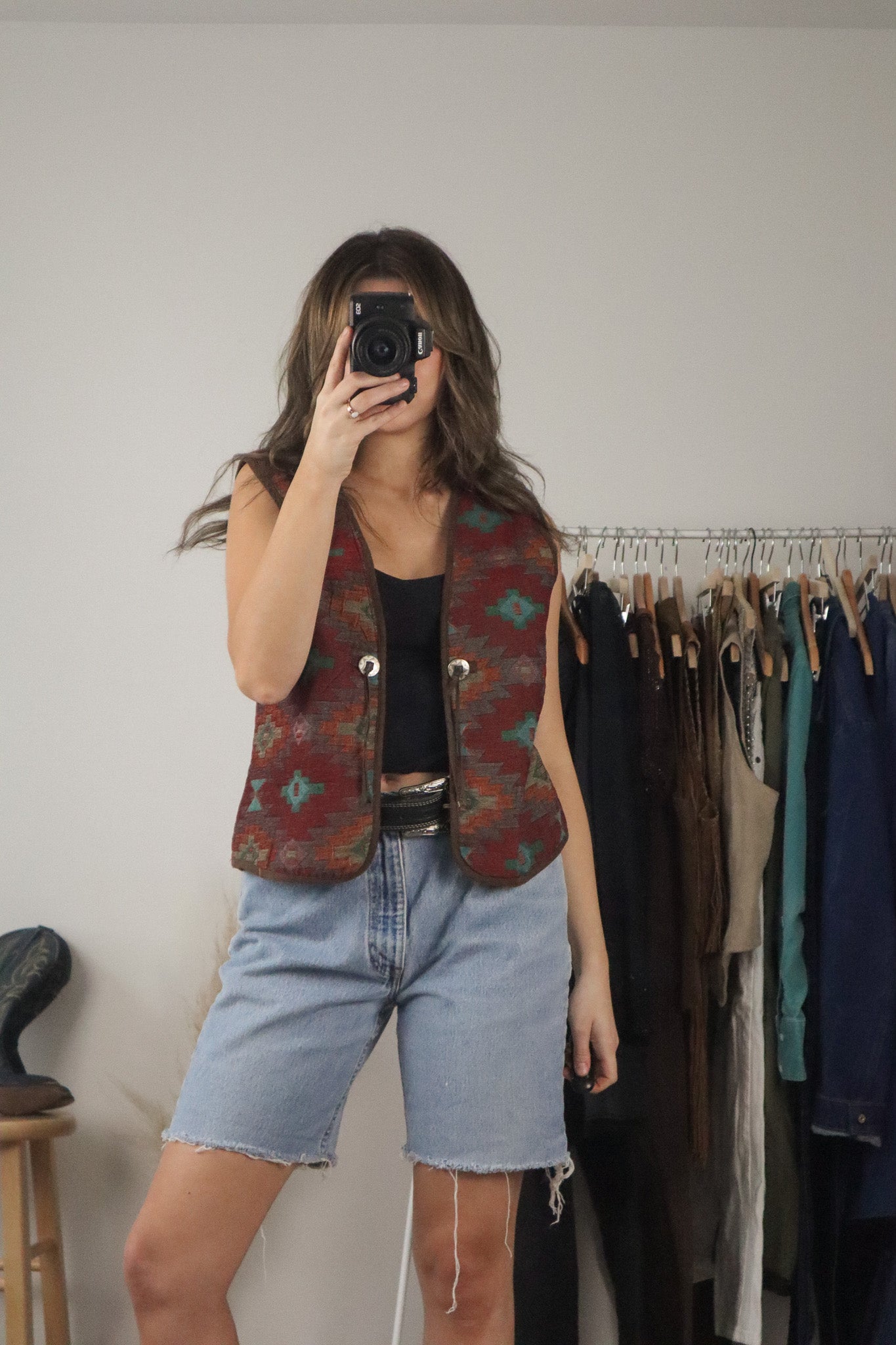 Vintage x Woven Western Vest (S)