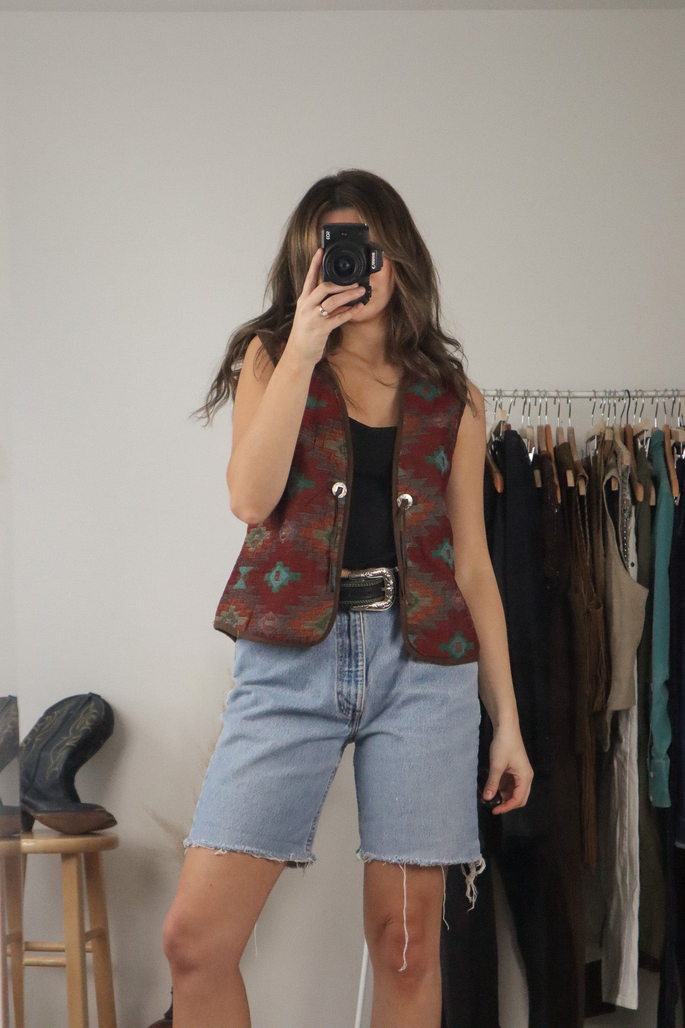 Vintage x Woven Western Vest (S)