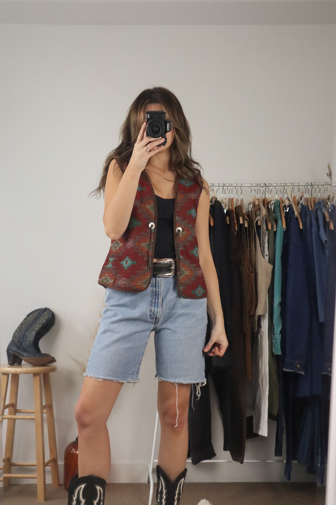 Vintage x Woven Western Vest (S)