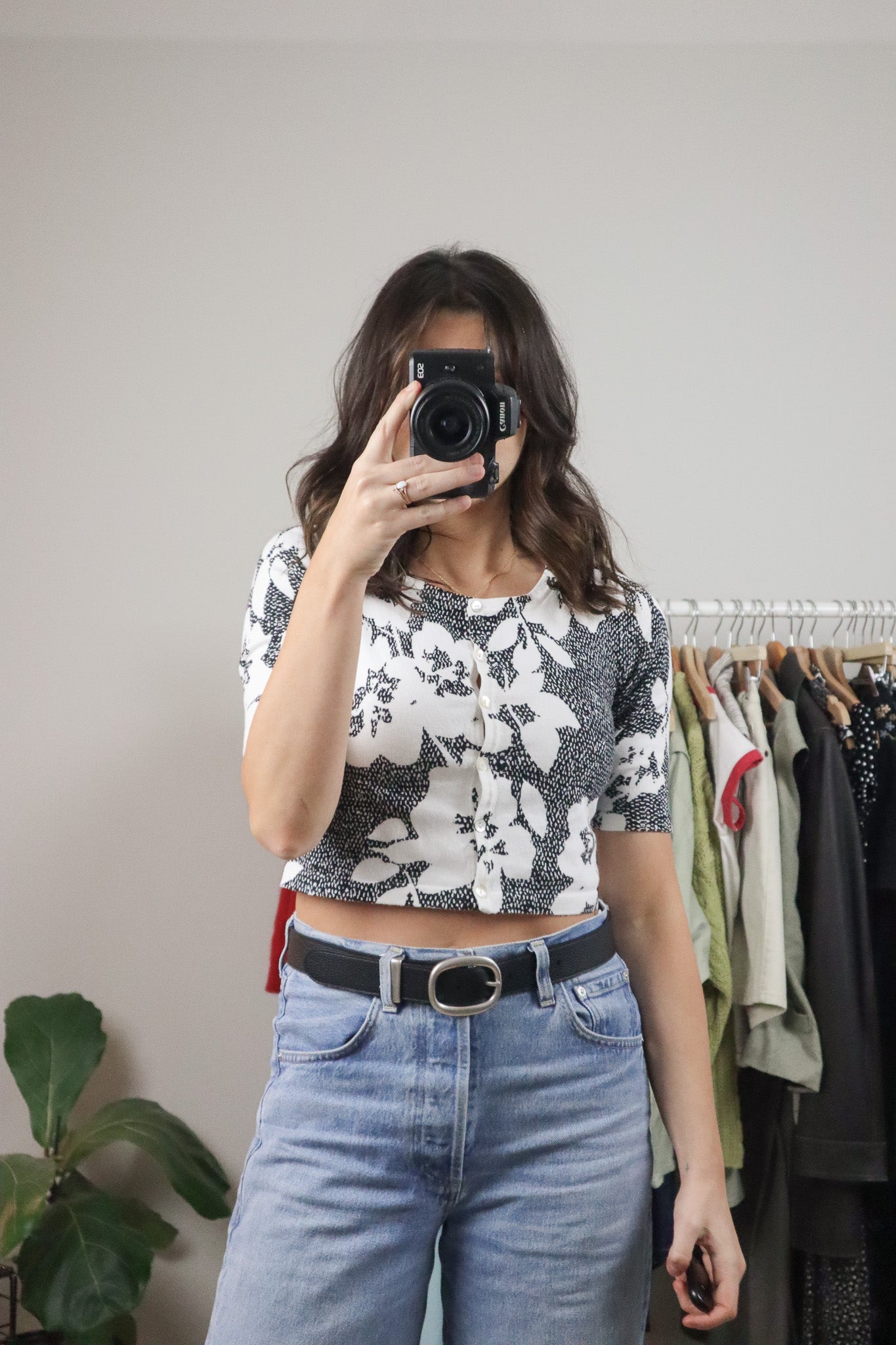Vintage x Floral Cropped Cardigan (XS-S)