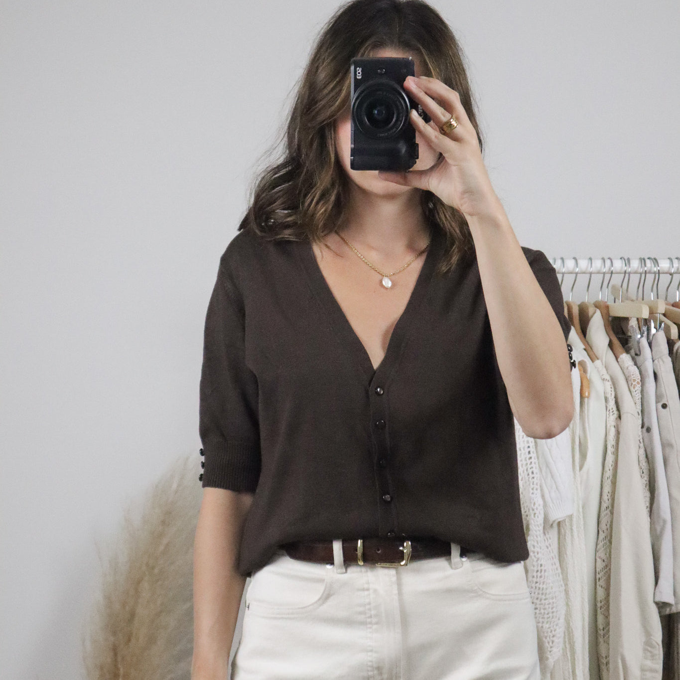 Vintage x Short-Sleeve Knit (L)