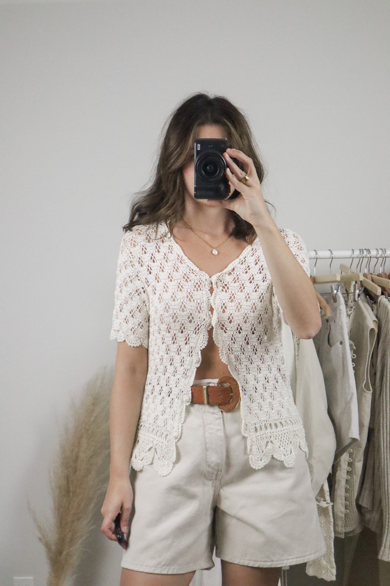 Vintage x Crochet Short Sleeve Knit (S)