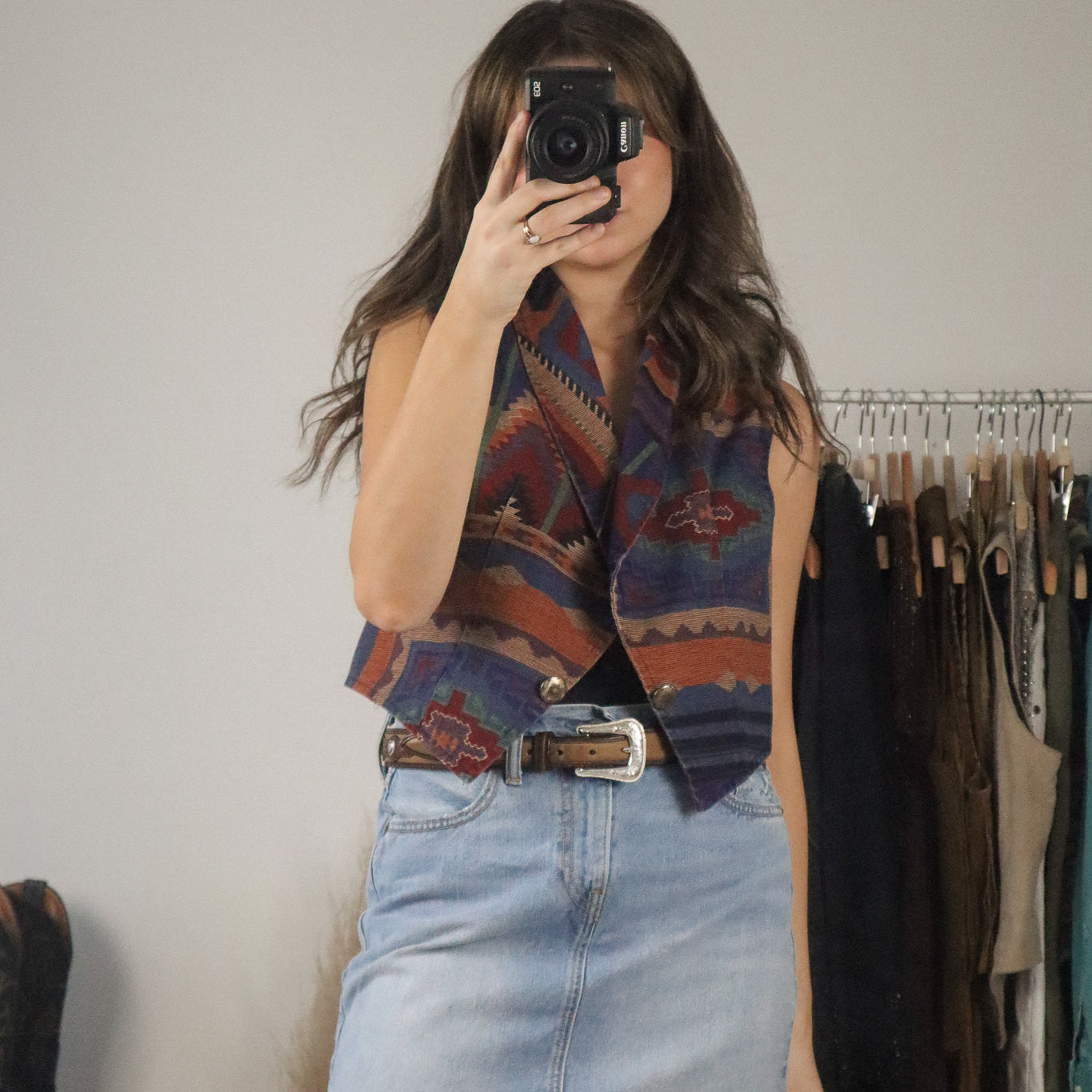 Made in Canada x Vintage x Patterned Vest (S/M)