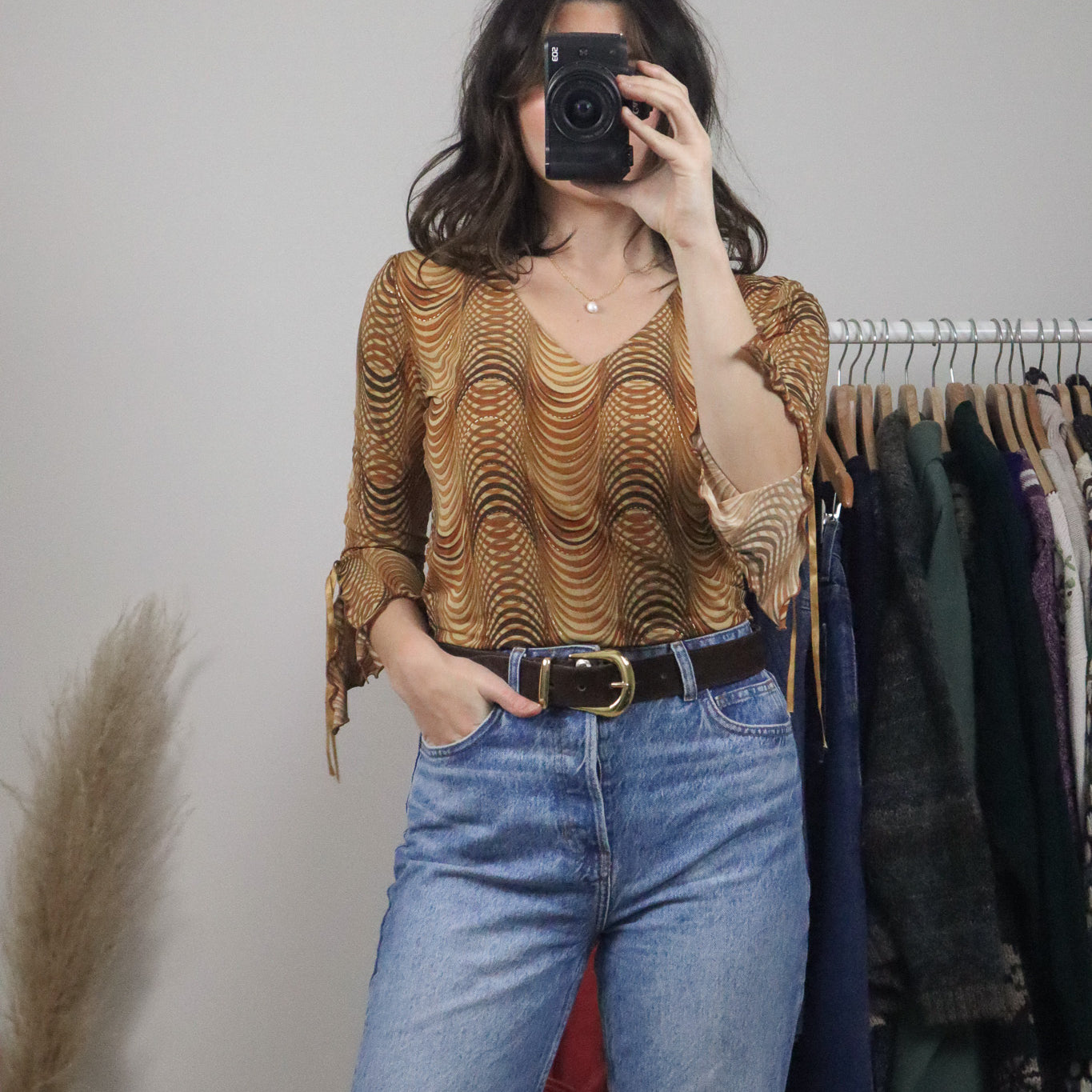 Made in Canada x Vintage x Patterned Blouse (S/M)