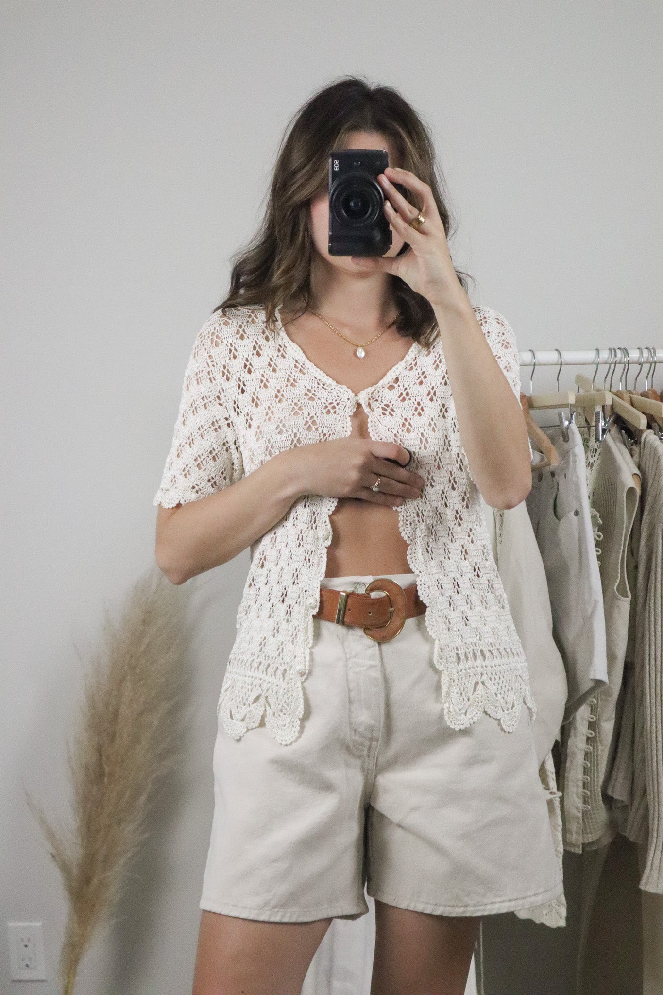 Vintage x Crochet Short Sleeve Knit (S)