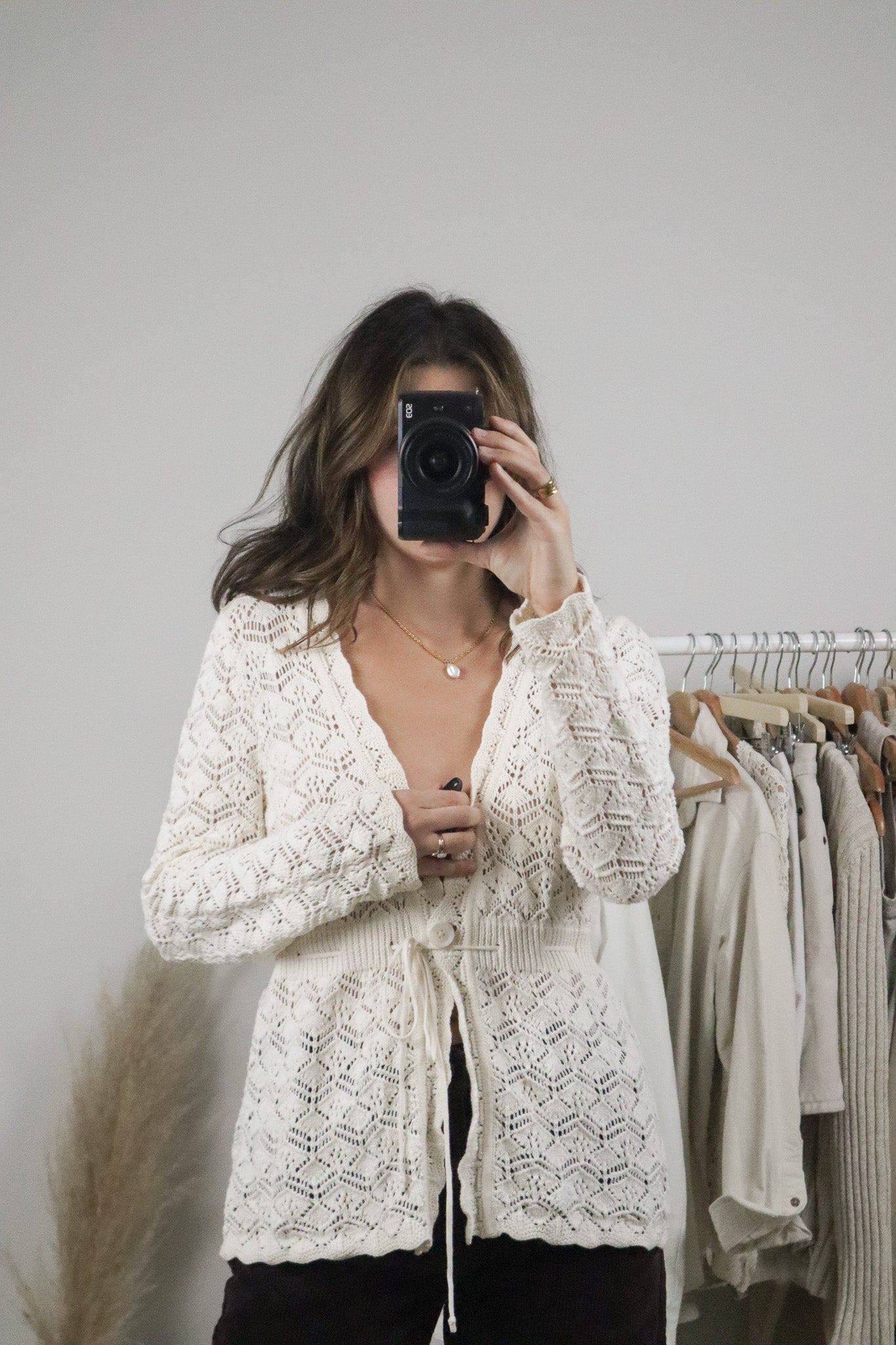 Vintage x Crochet Tie Cardigan (S)