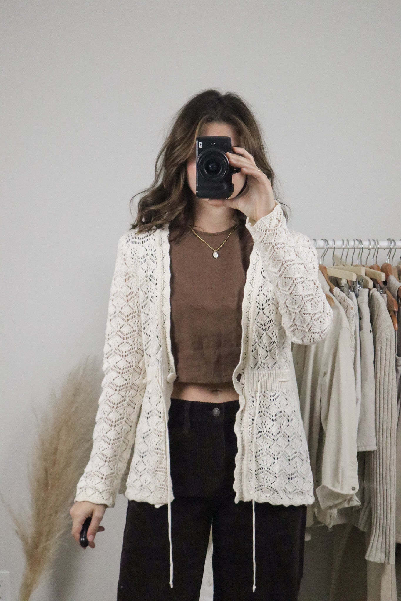 Vintage x Crochet Tie Cardigan (S)
