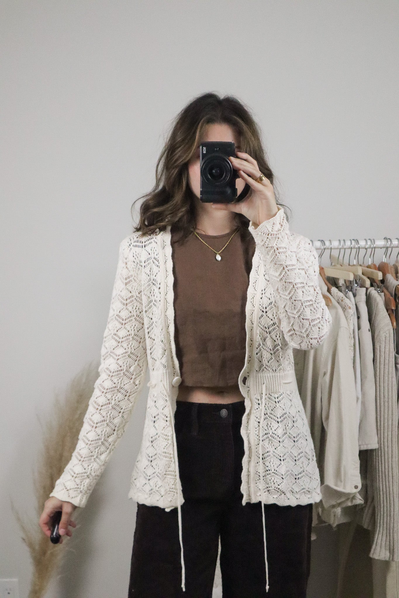 Vintage x Crochet Tie Cardigan (S)