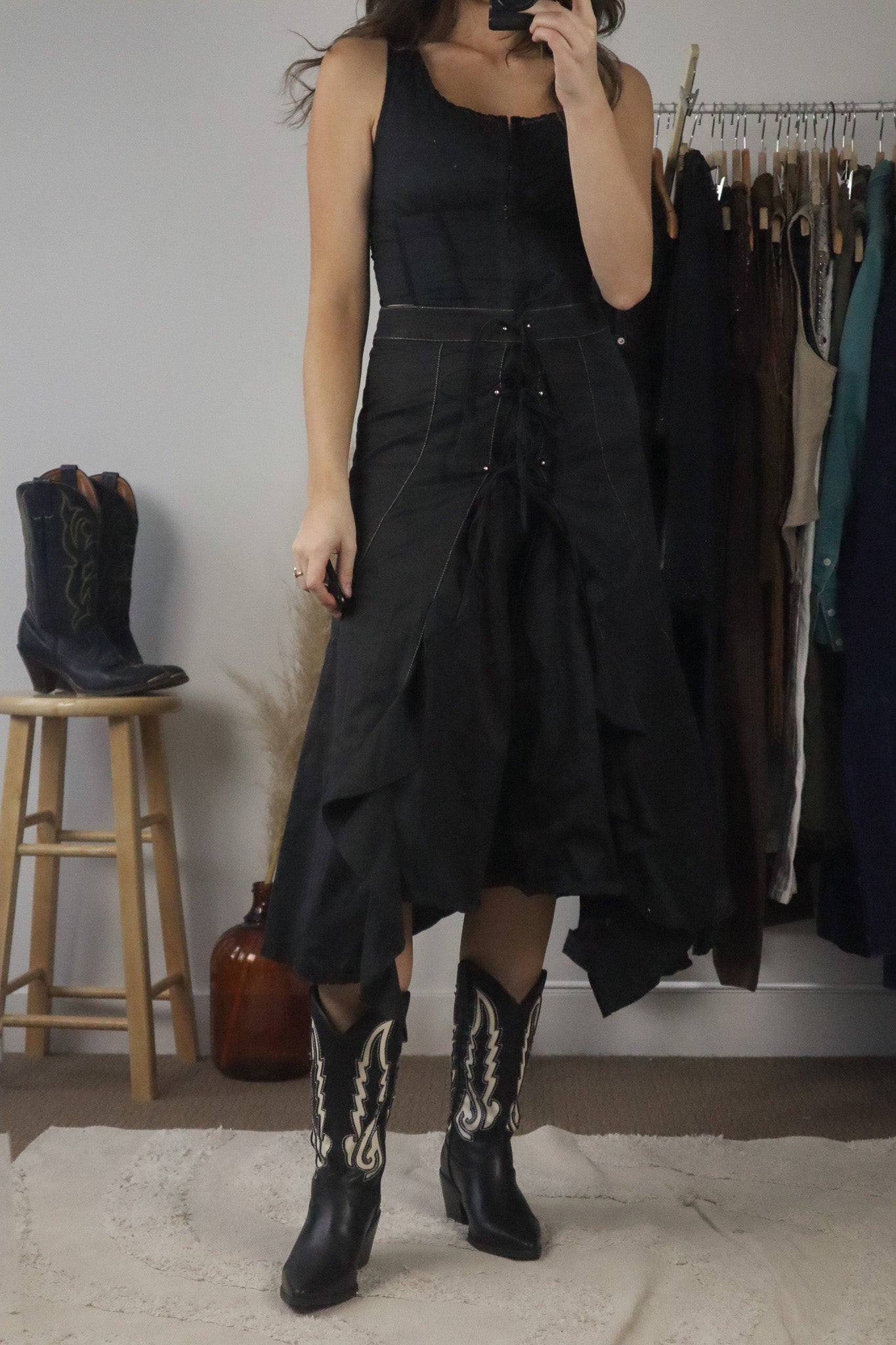 Vintage x Ruffle Midi Skirt (4)