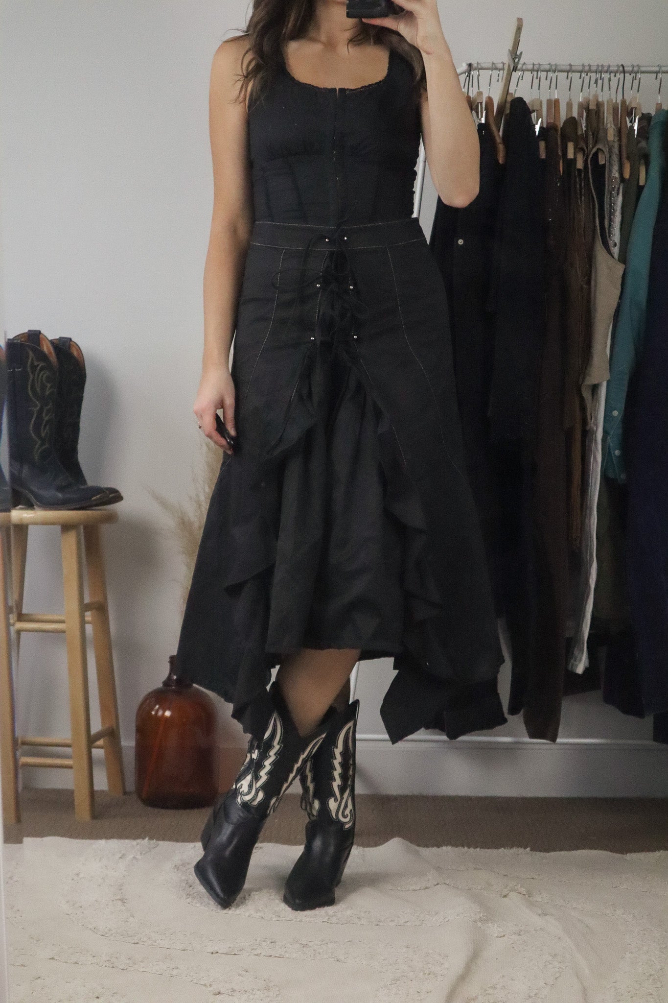 Vintage x Ruffle Midi Skirt (4)